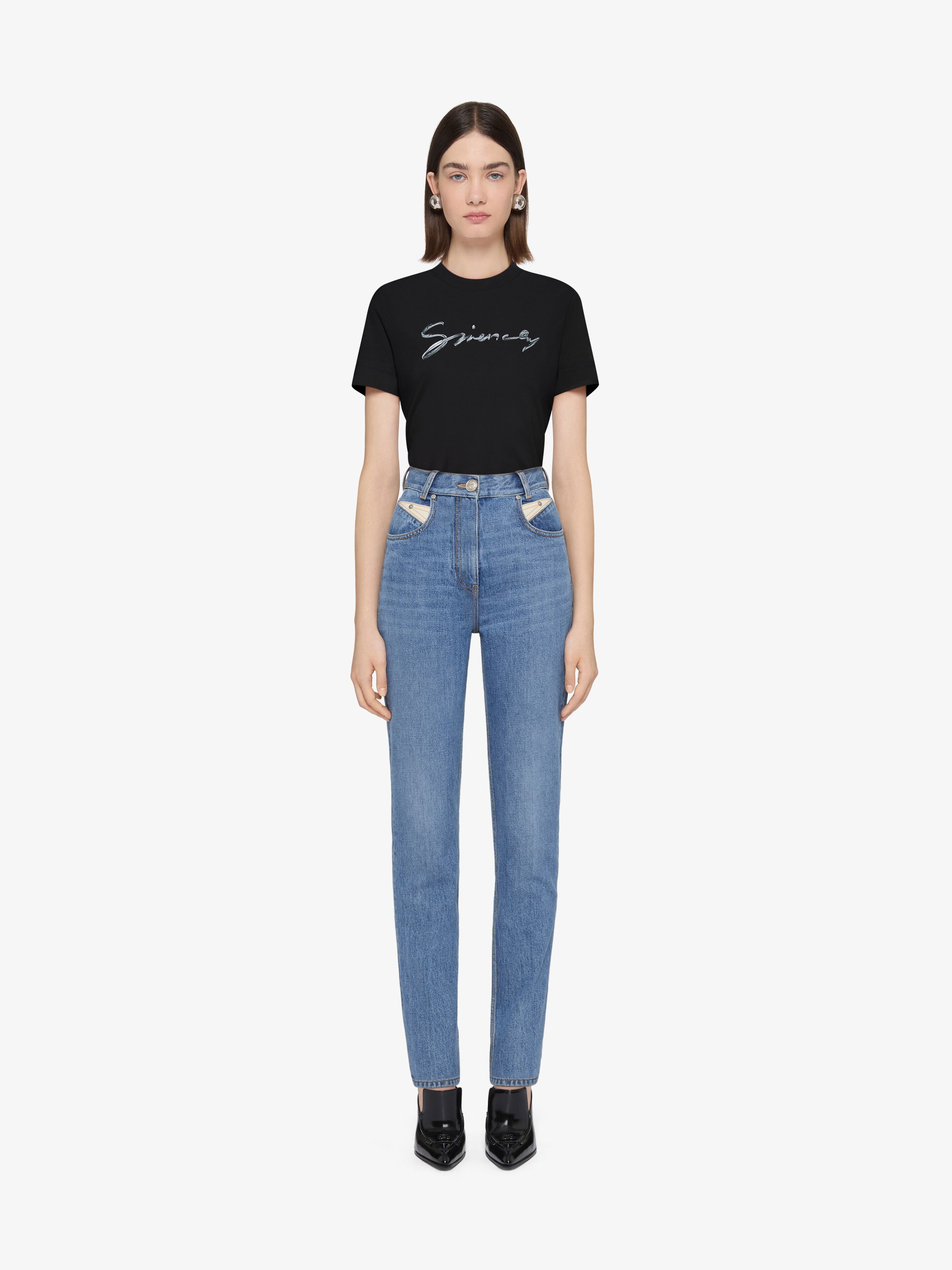 スリムフィット GIVENCHYロゴ Tシャツ - ブラック | GIVENCHY JP