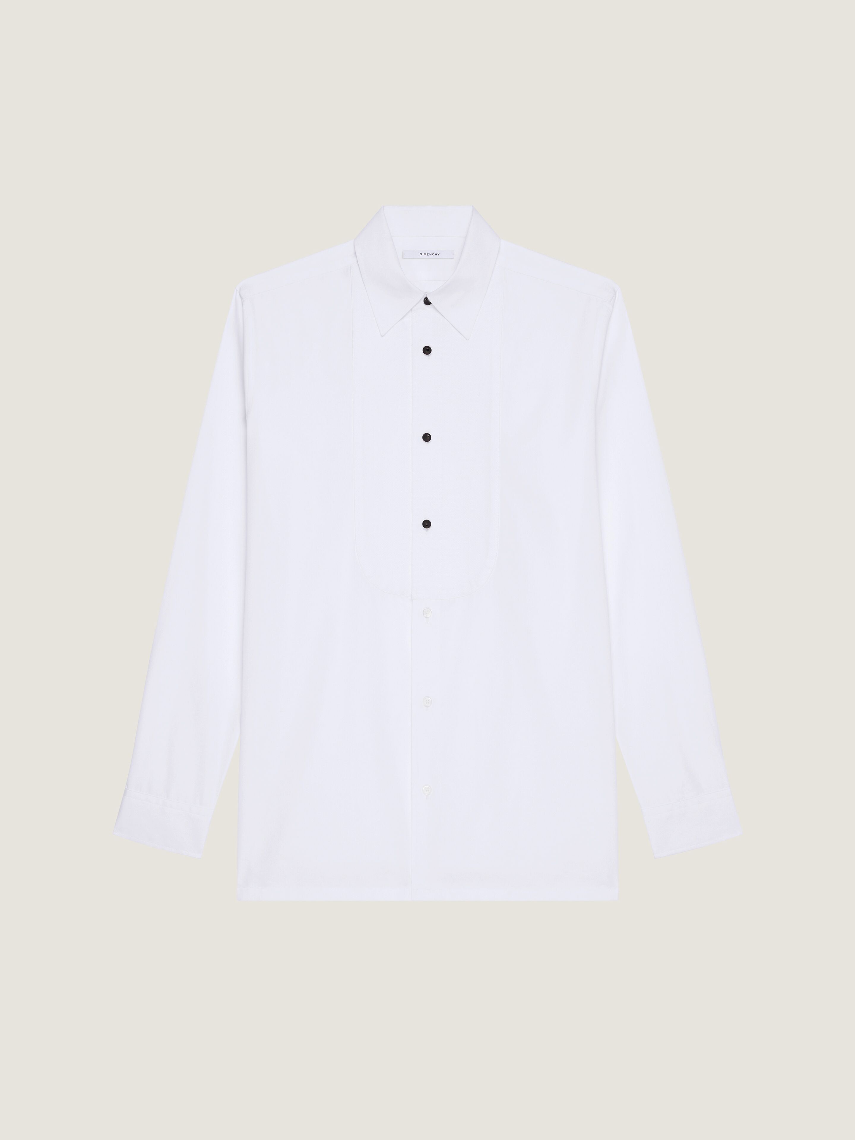 Tシャツ・カットソー GIVENCHY SS24 White poplin shirt (BW617X14M6 100) T-shirt in cotton with GIVENCHY patch in - white | Givenchy DE