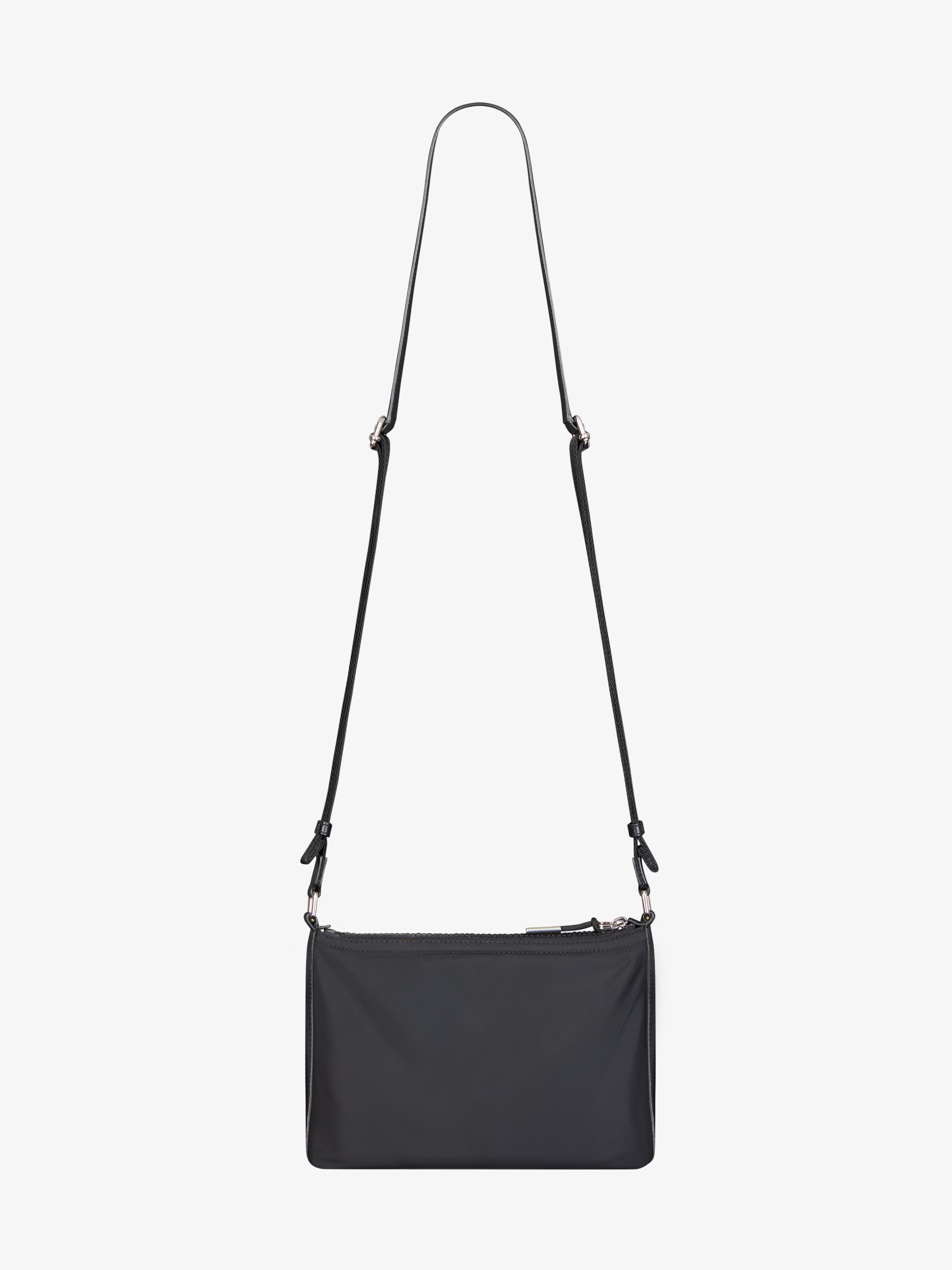 Voyou Skinny Crossbody bag in grained leather and nylon in