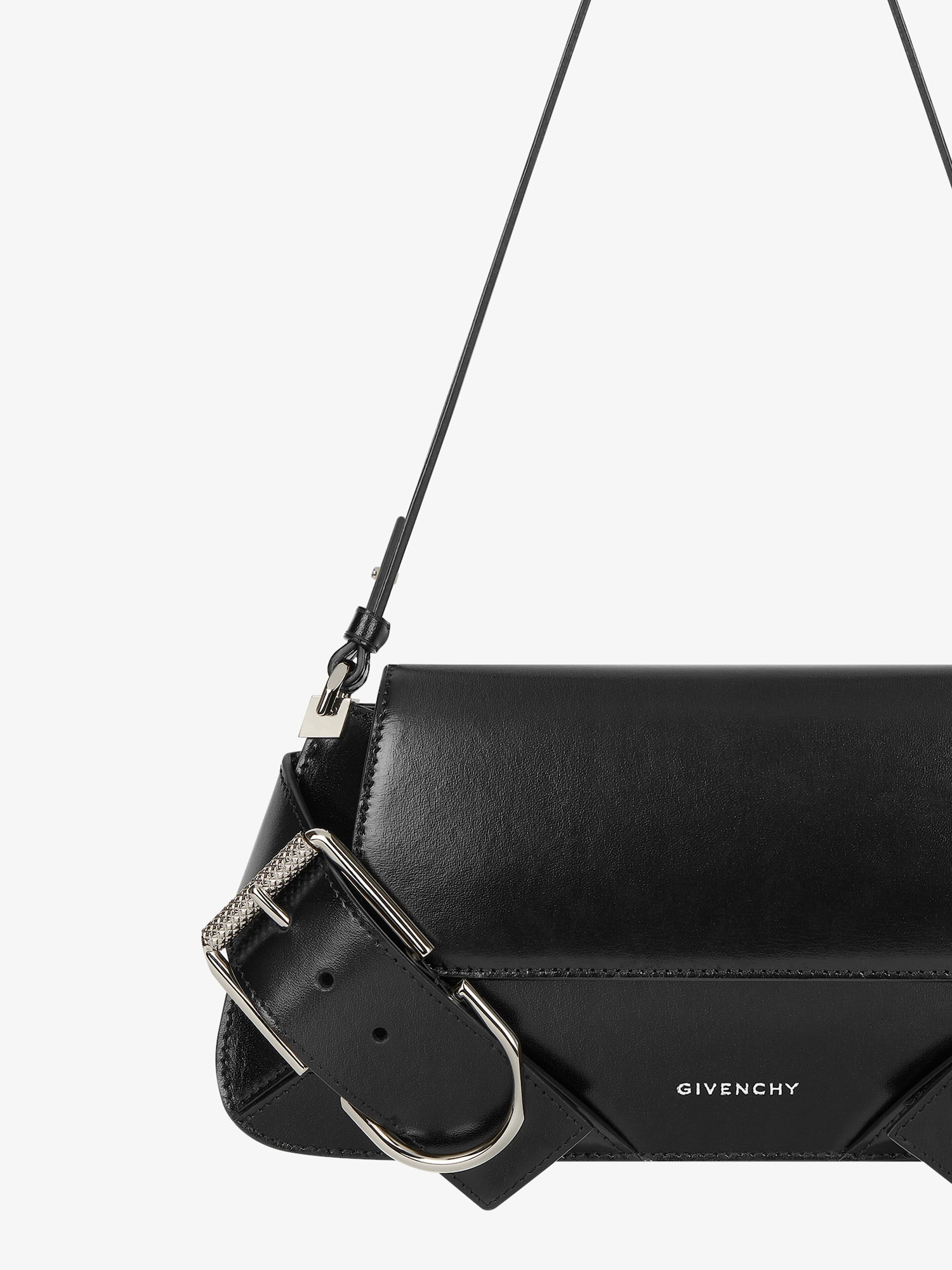 Voyou Shoulder Flap bag in Box leather in - black | Givenchy US 
