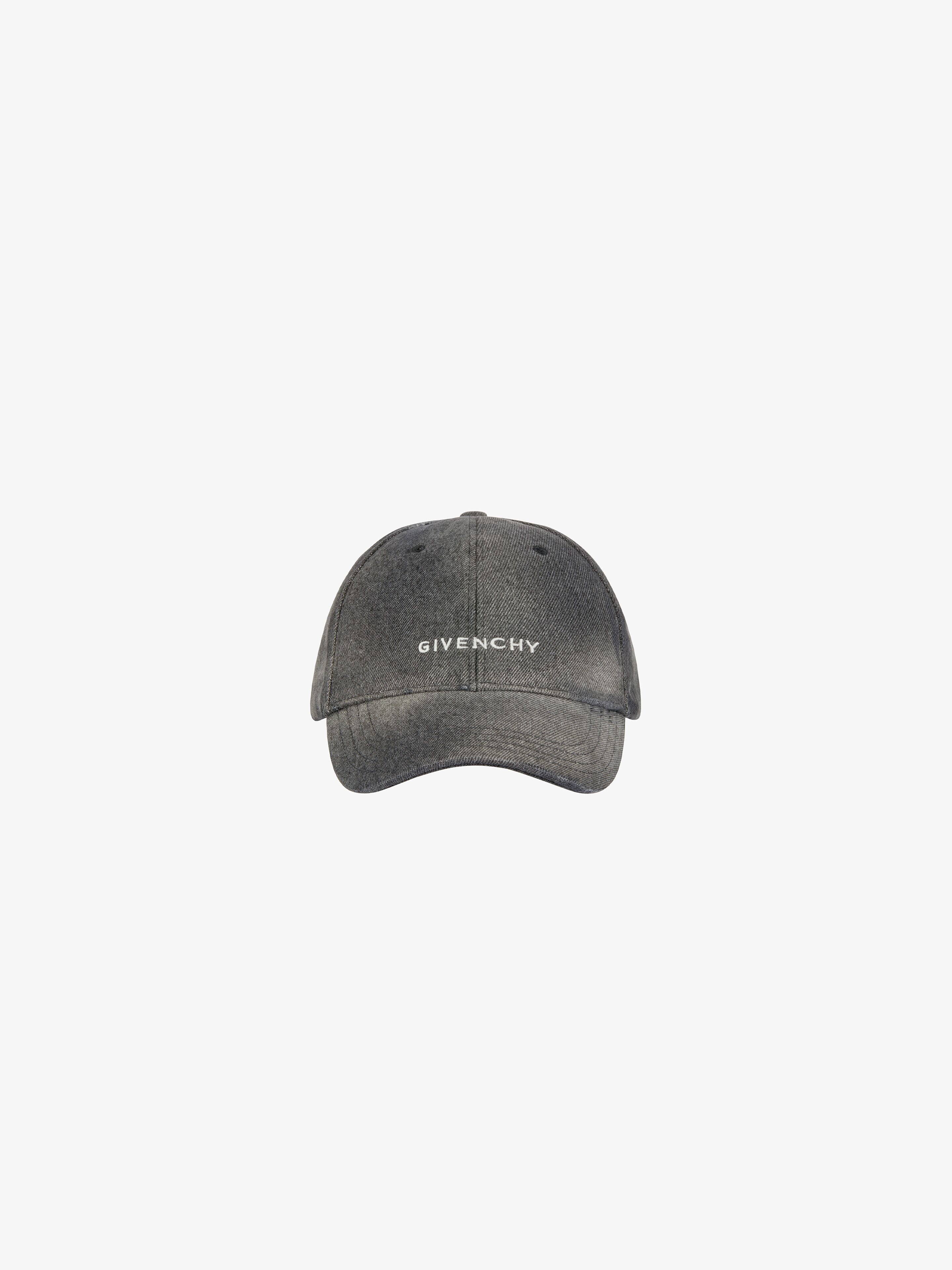 GIVENCHY embroidered cap in denim in - black | Givenchy US