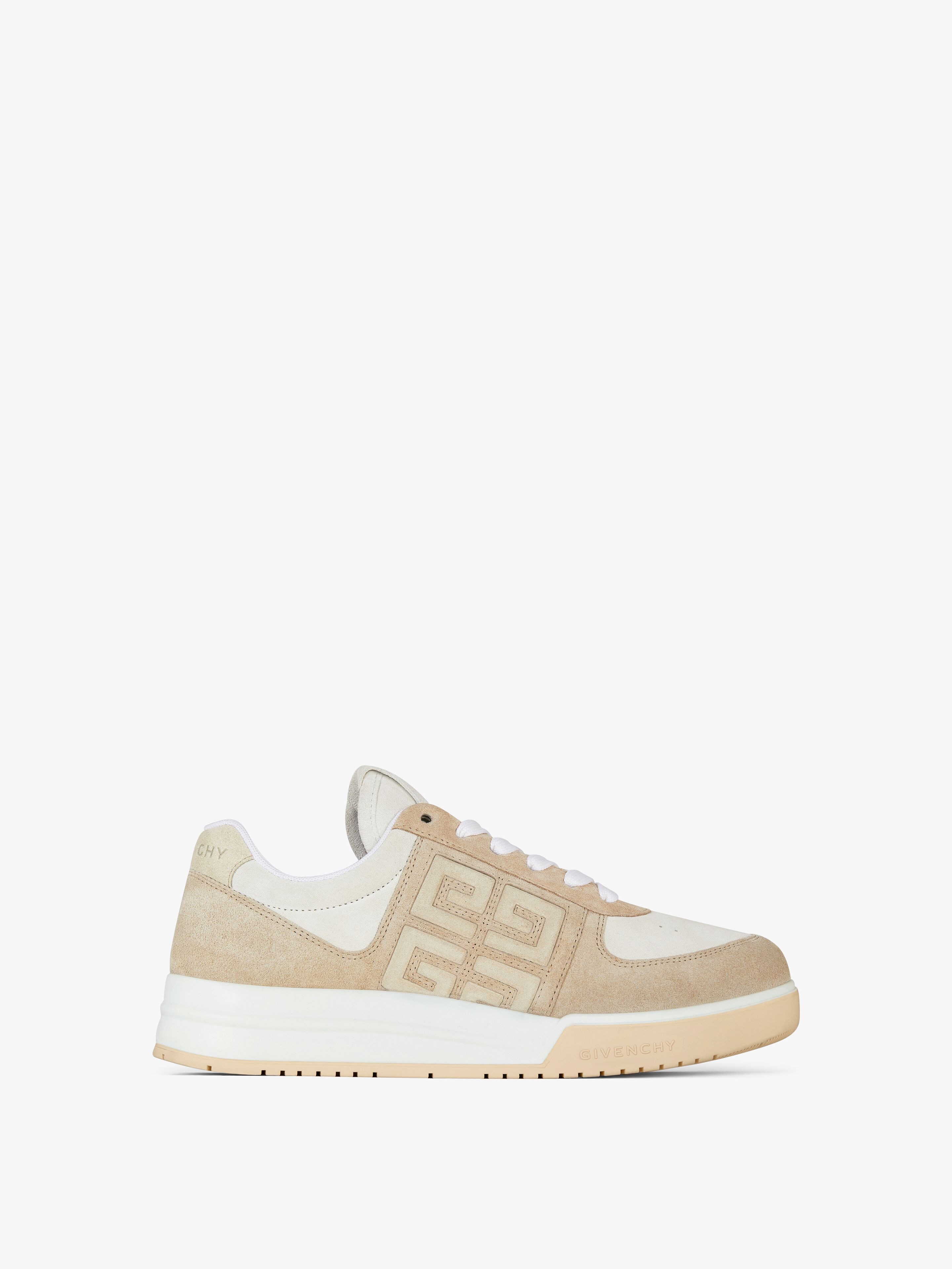Givenchy G4 Sneakers In Suede In Beige/white