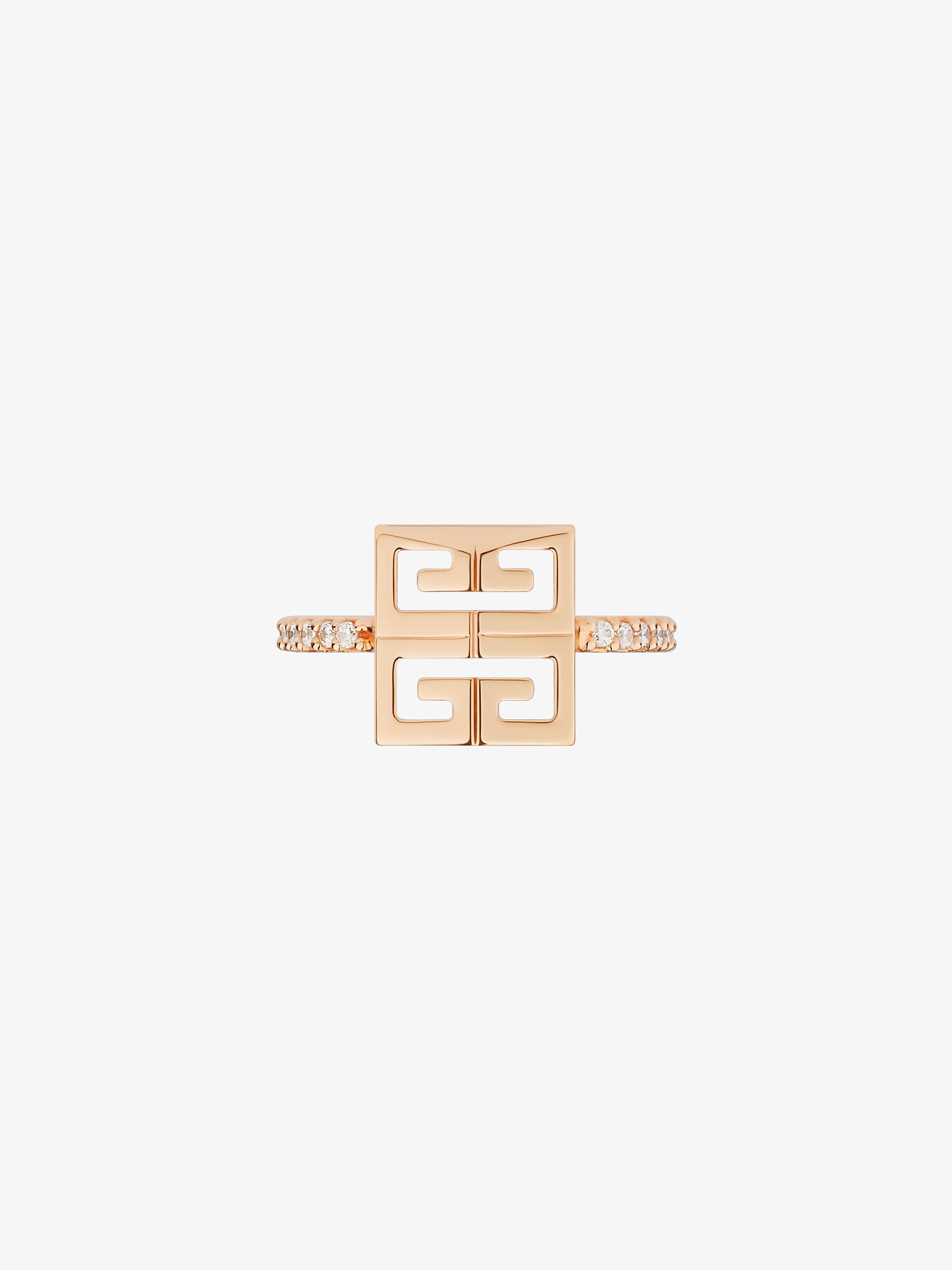 Givenchy - Bague 4G En Métal Avec Cristaux - pour Femme - Taille : 52