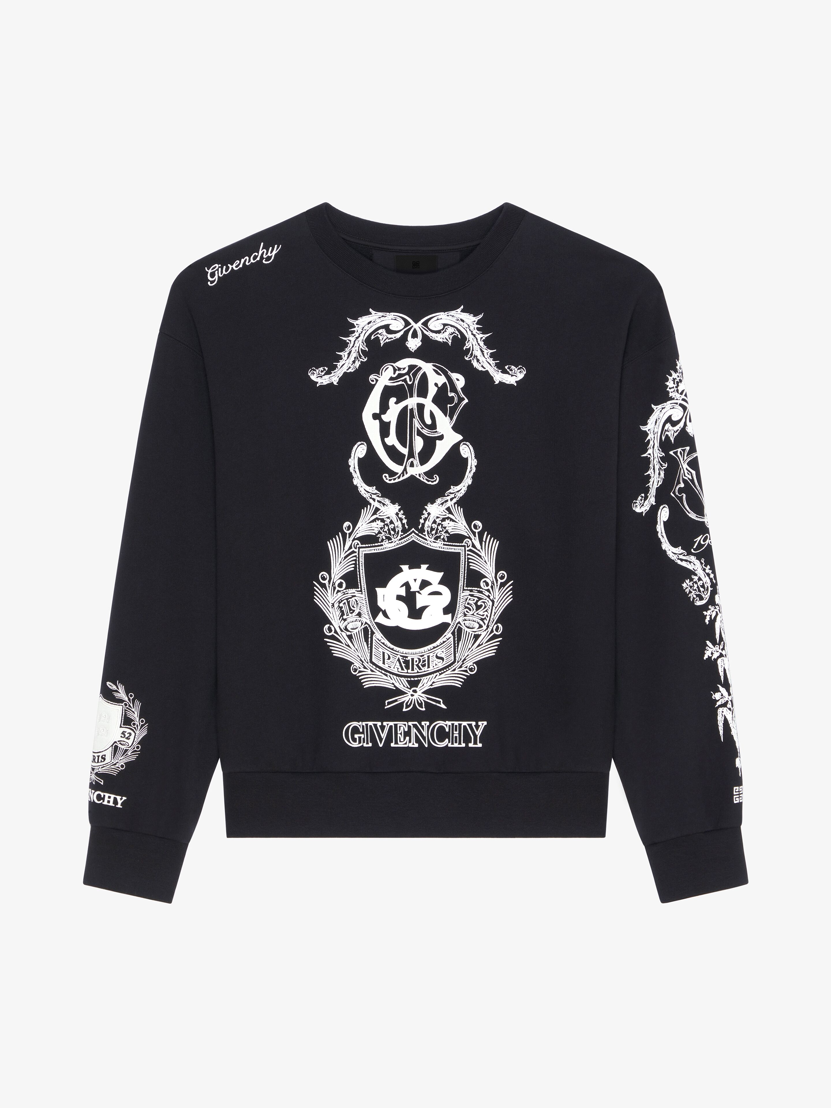 Shop Givenchy Crest Boxy Fit Sweatshirt In Fleece In Black