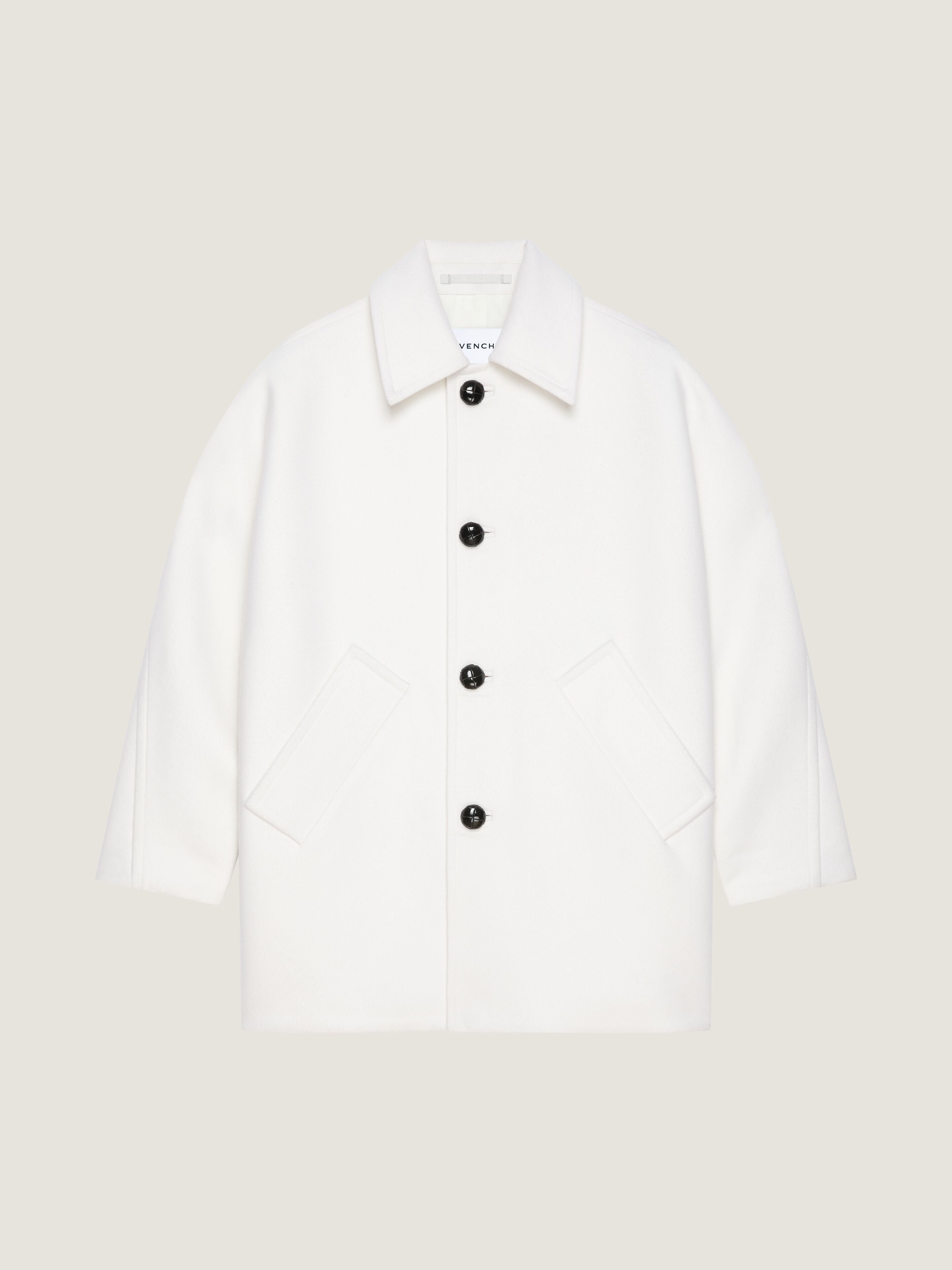 Givenchy Peacoat In Wool In White