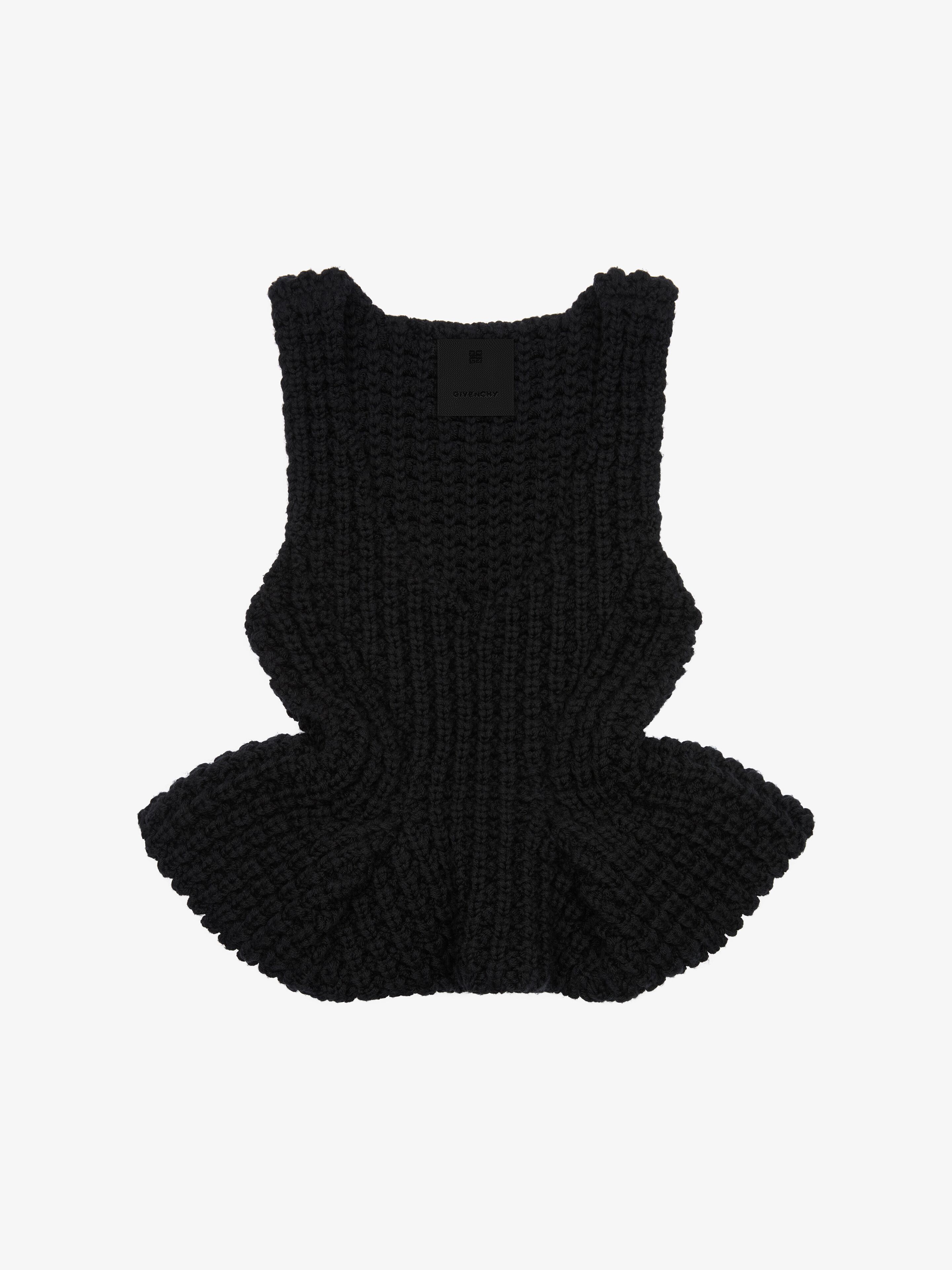 Shop Givenchy Slim Fit Peplum Top In Waffle Wool