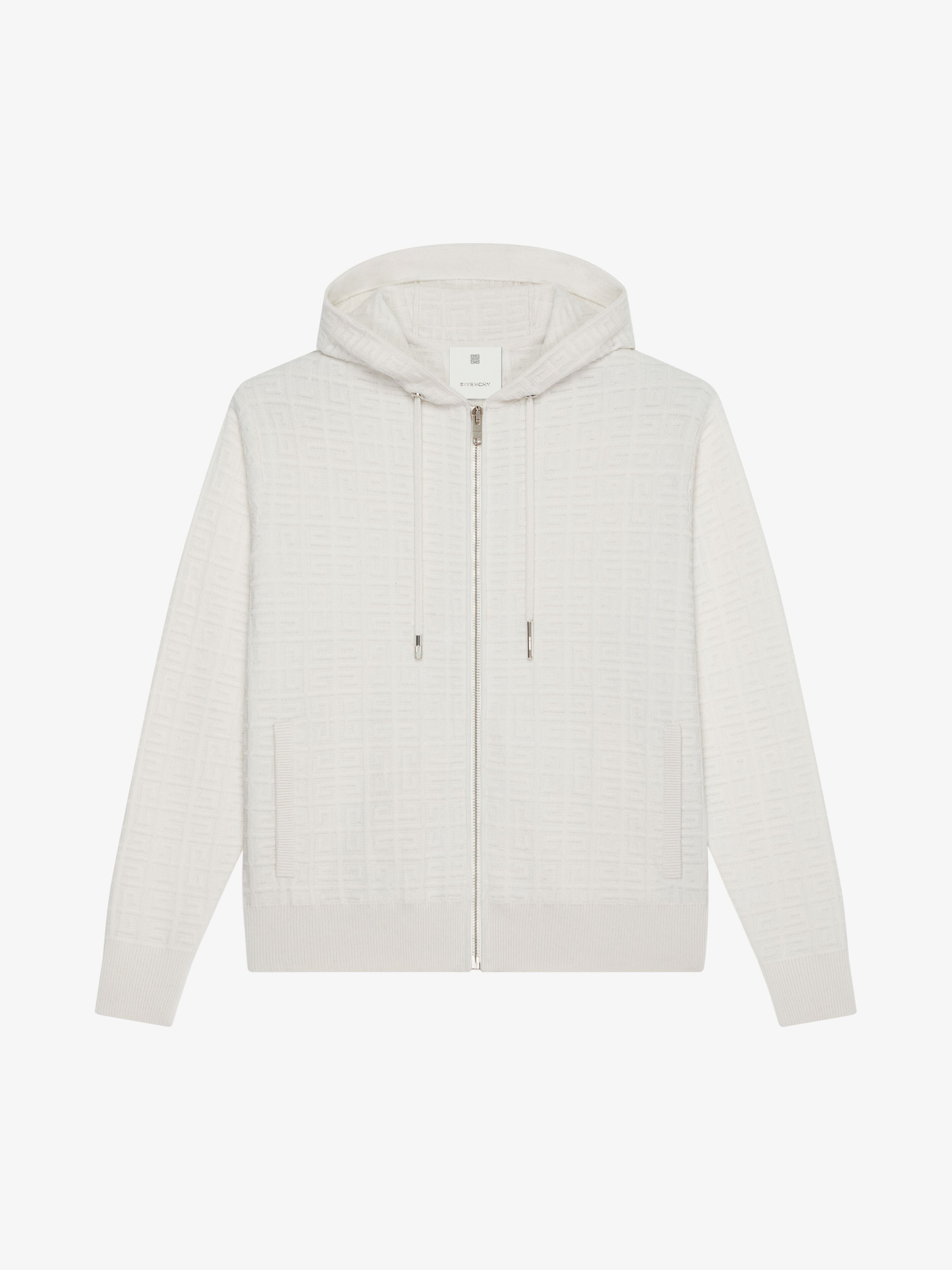 Shop Givenchy Hoodie En Cachemire 4g In Ivory