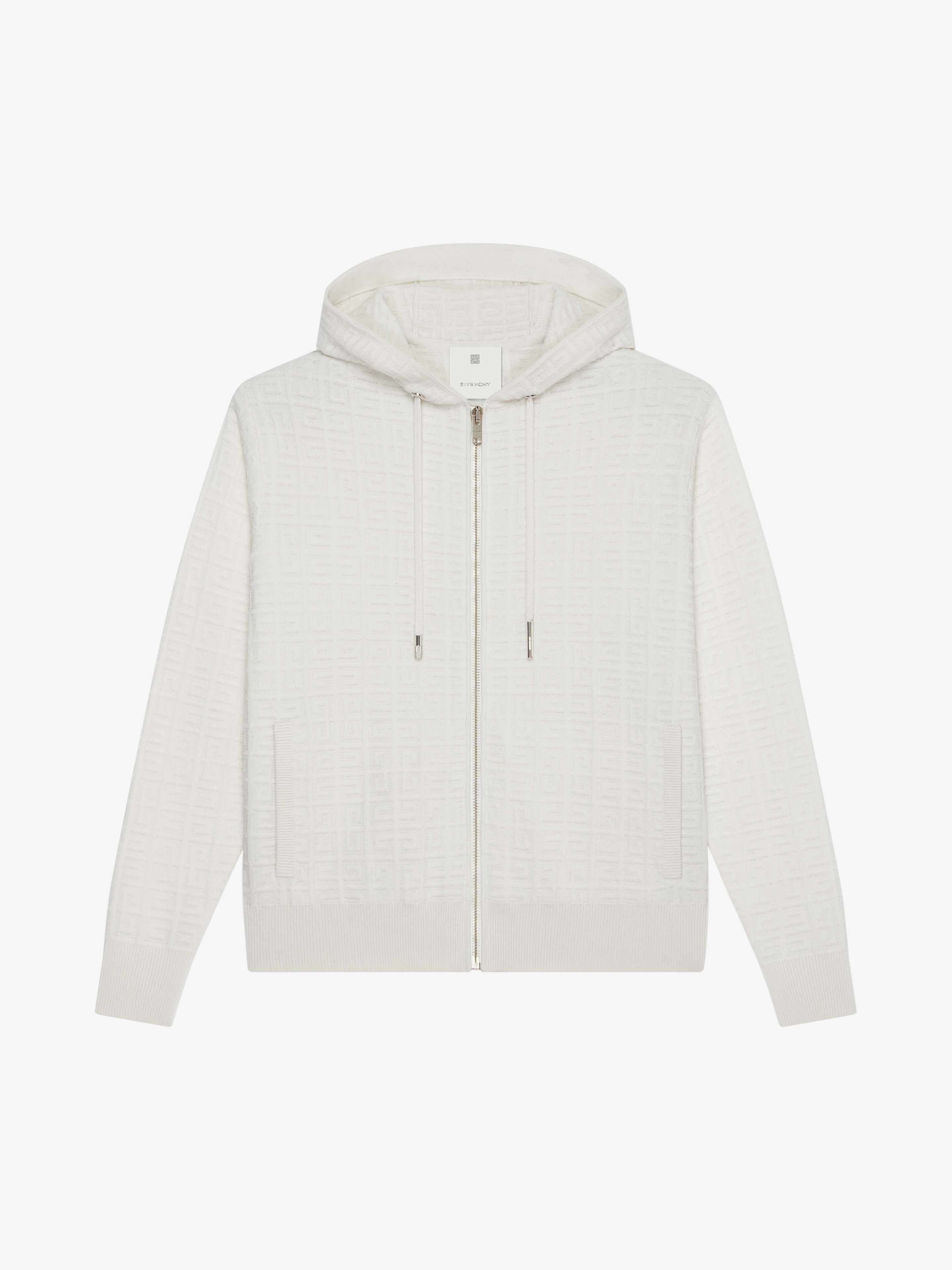 Givenchy - Gilet À Capuche 4G En Cachemire - Blanc - pour Femme - Taille : L