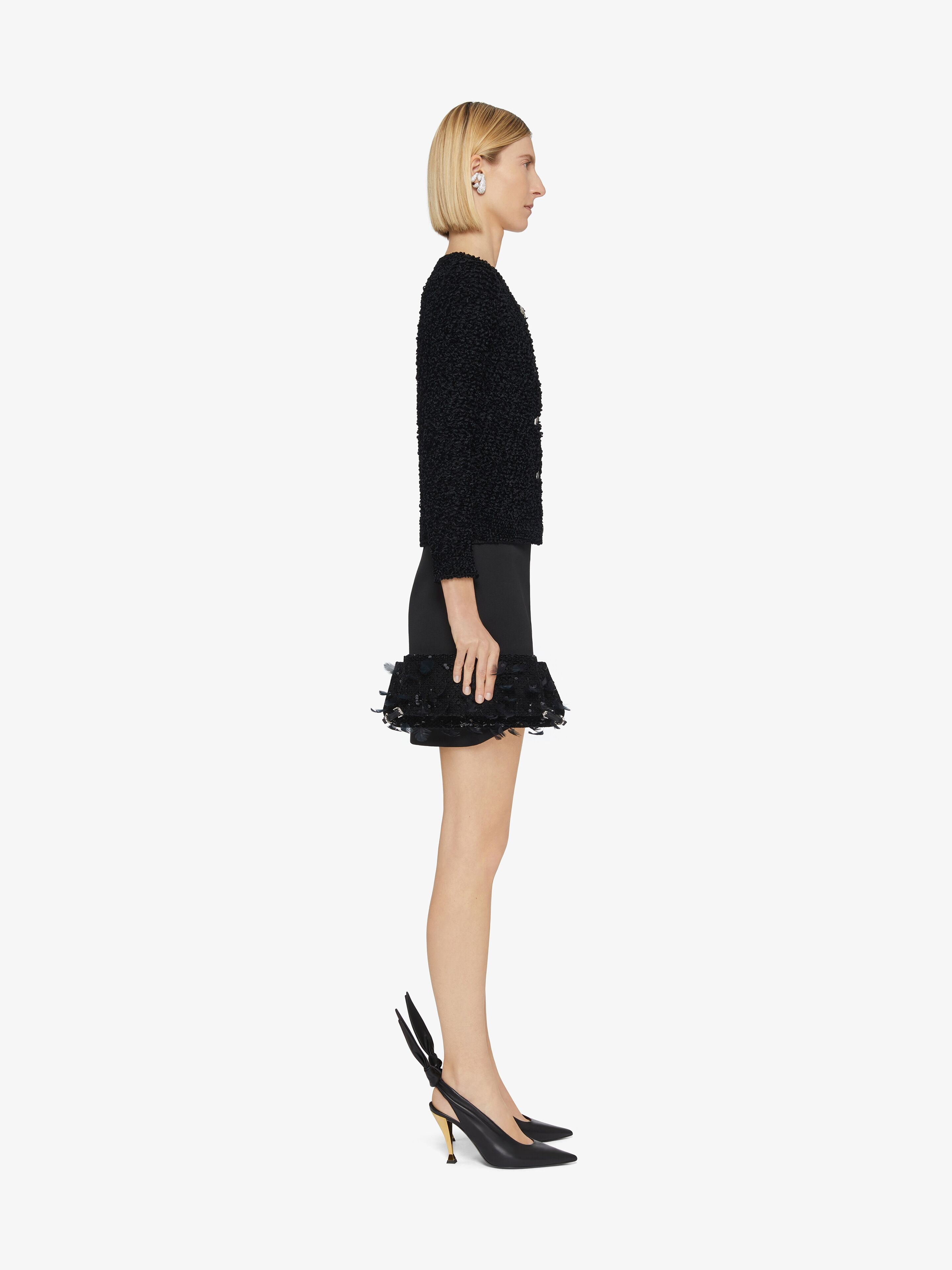 Cardigan in chenille in - black | Givenchy US
