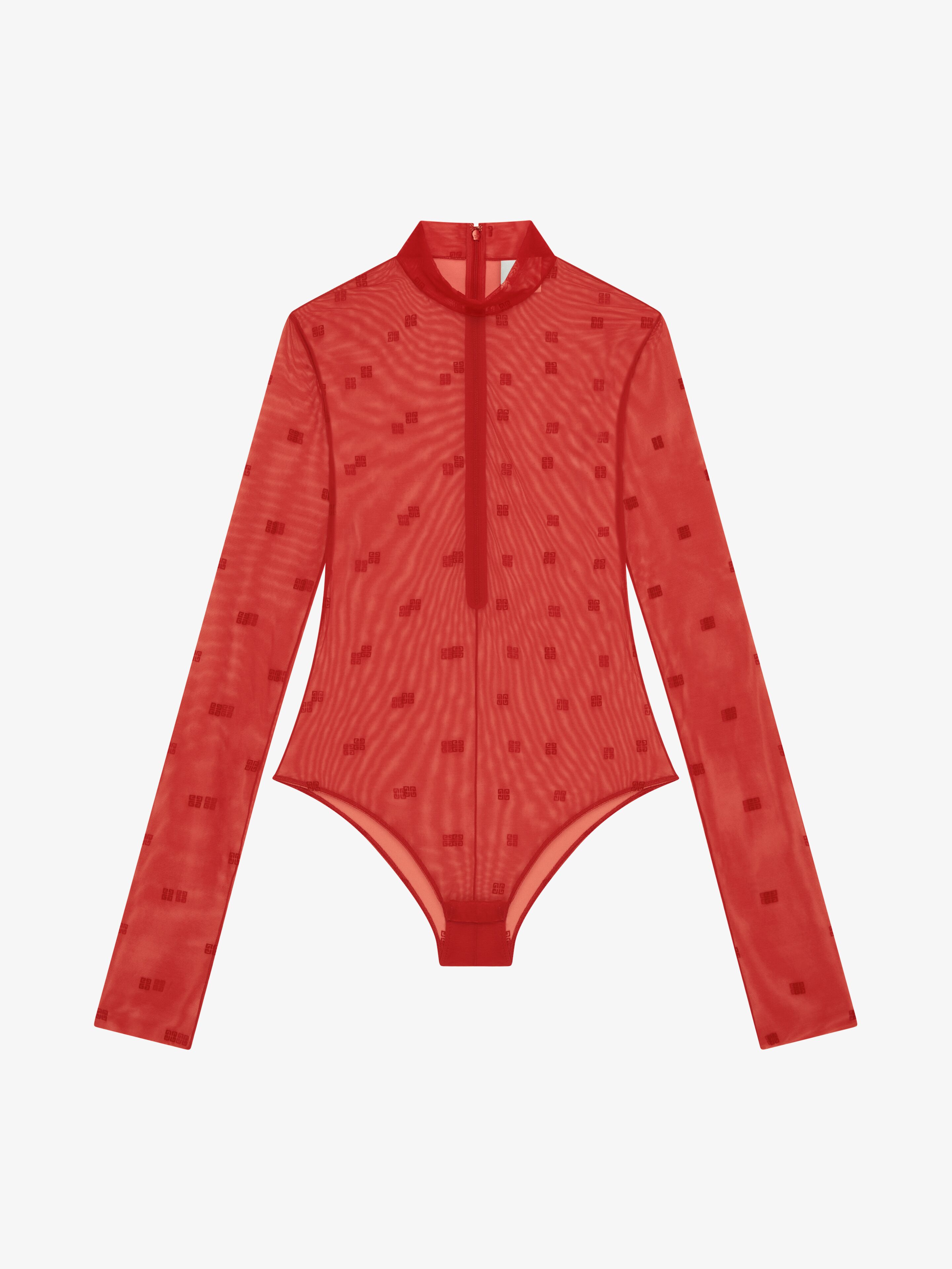 Givenchy - Body En Tulle 4G - Rouge - pour Femme - Taille : S