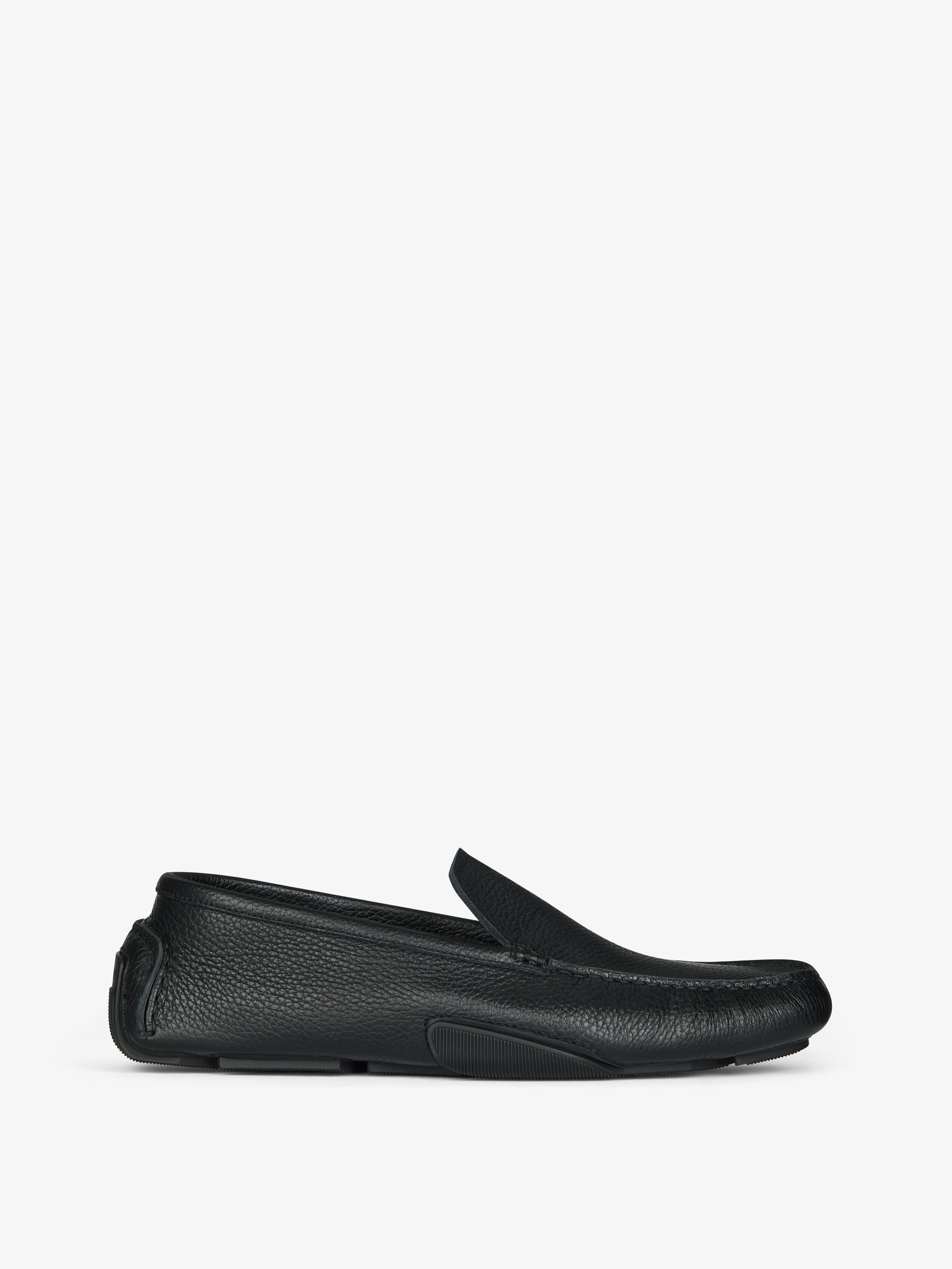 Shop Givenchy Mr G Driver Loafers In Leather In Black
