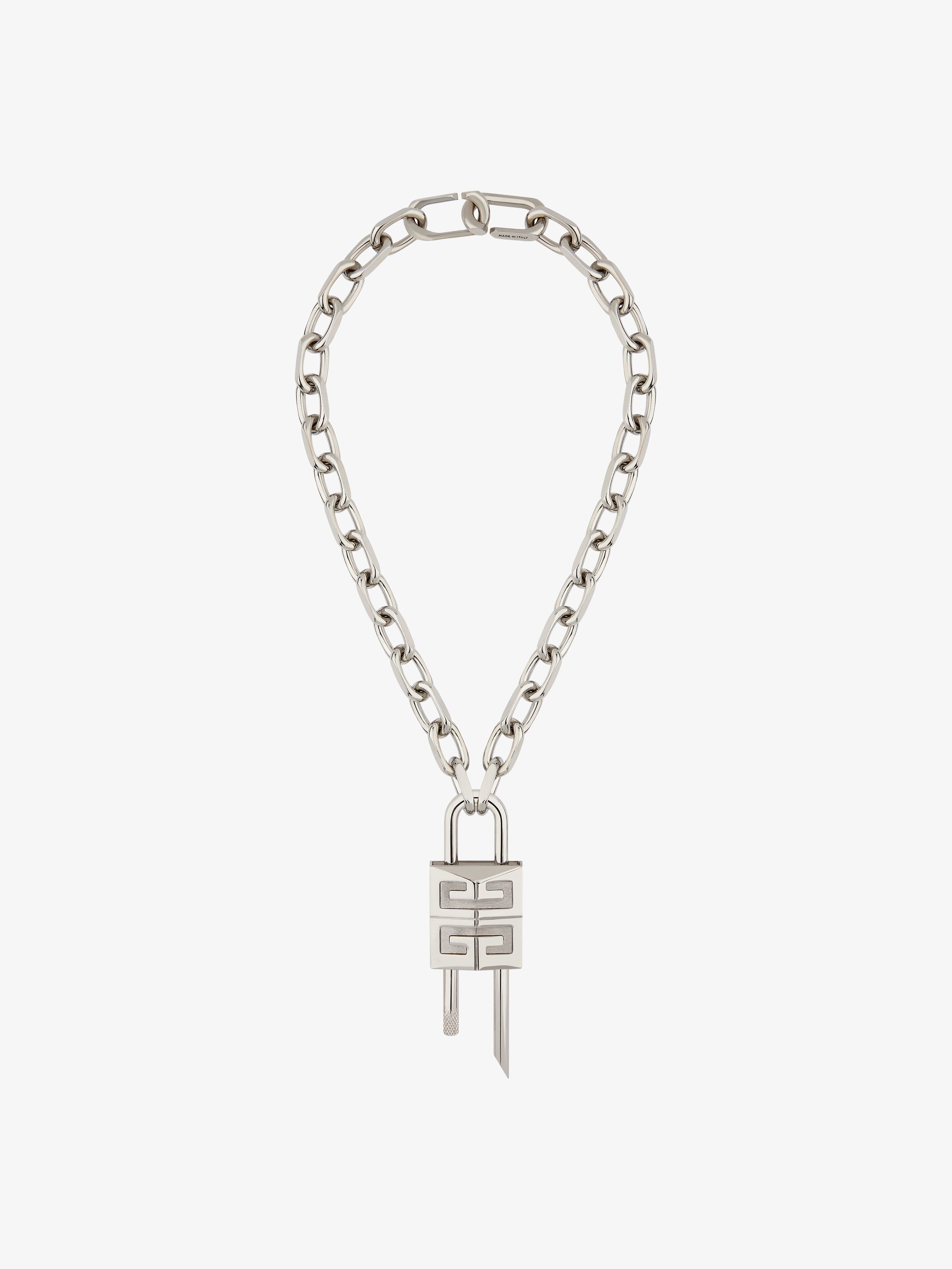 Shop Givenchy Medium Lock Necklace In Metal In Multicolor