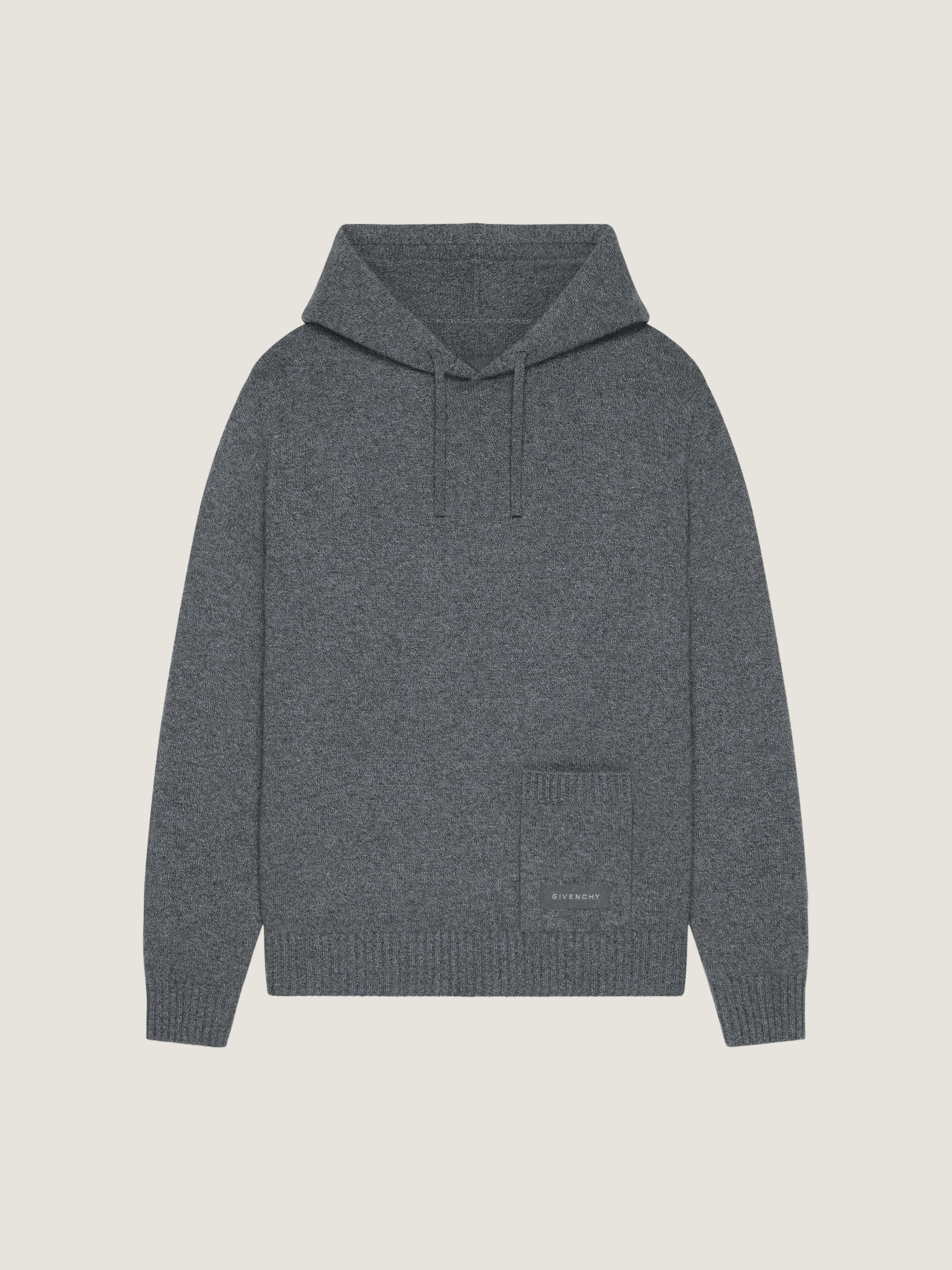 Givenchy Hoodie In Cashmere Knit In Gray