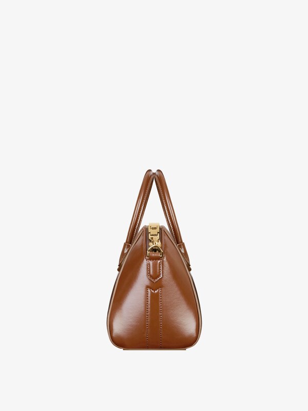 Mini Antigona bag in Box leather - walnut brown | Givenchy US