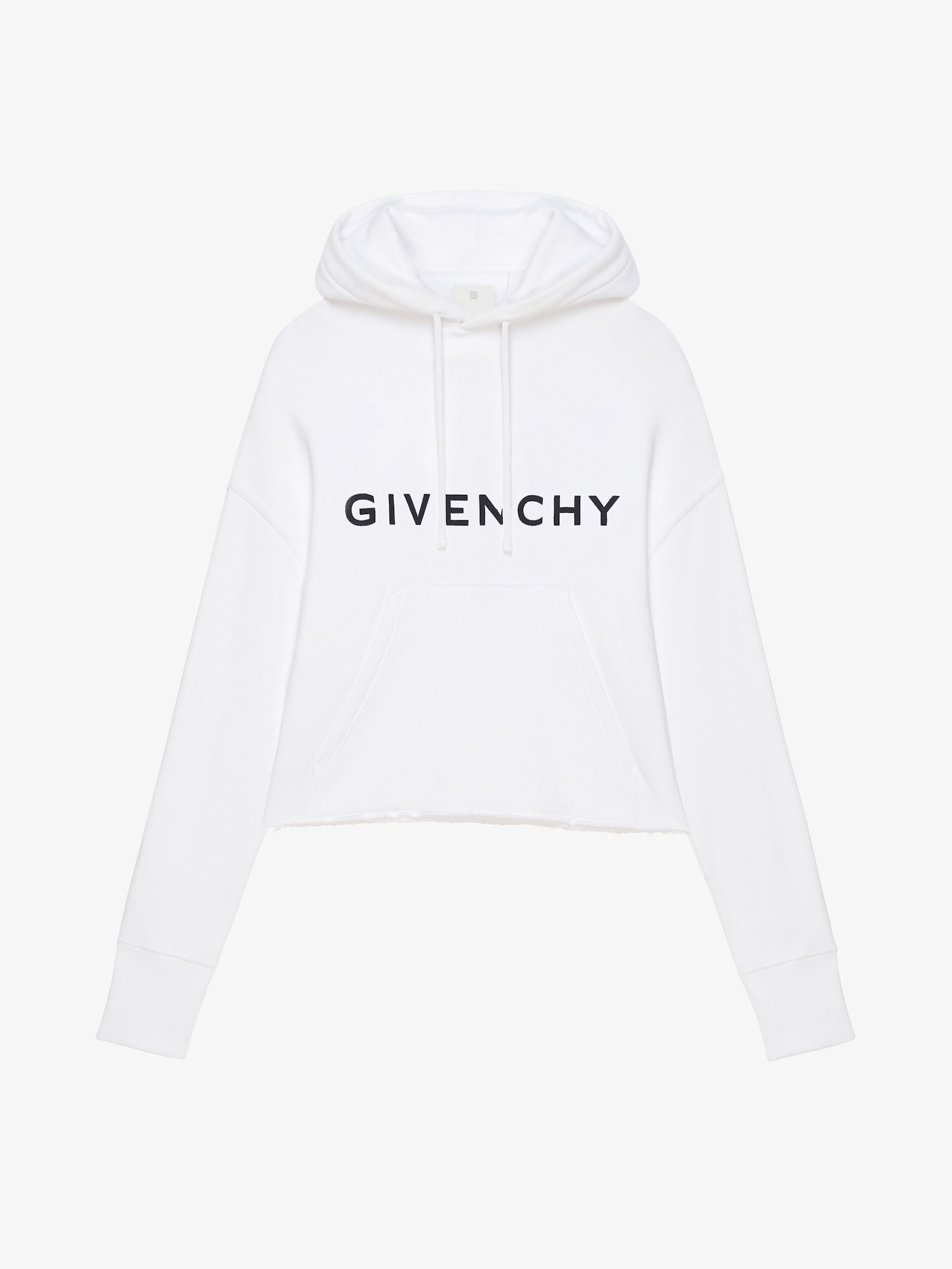 GIVENCHY Archetype cropped hoodie in fleece - black | Givenchy US