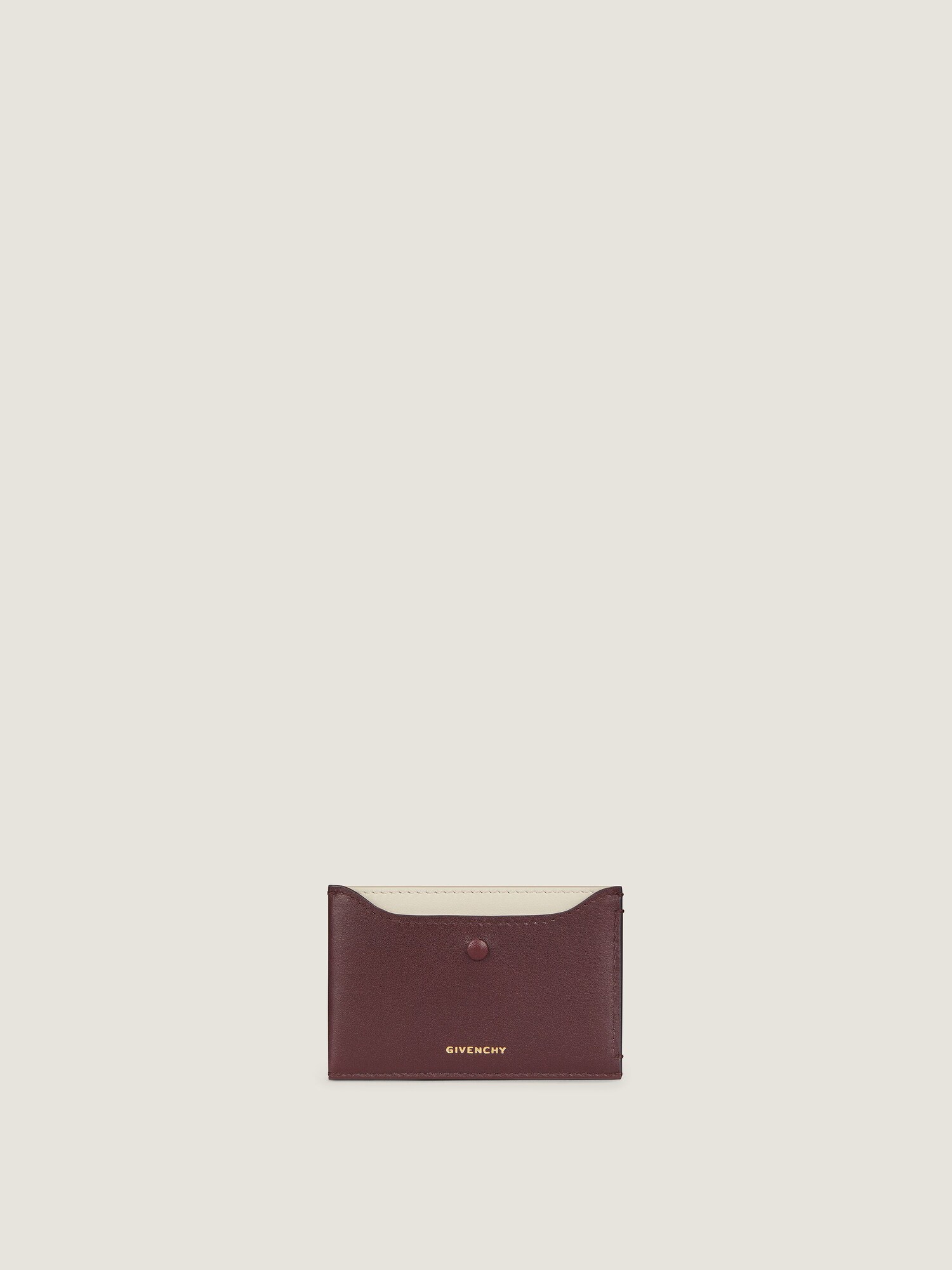 Day card holder in shiny leather