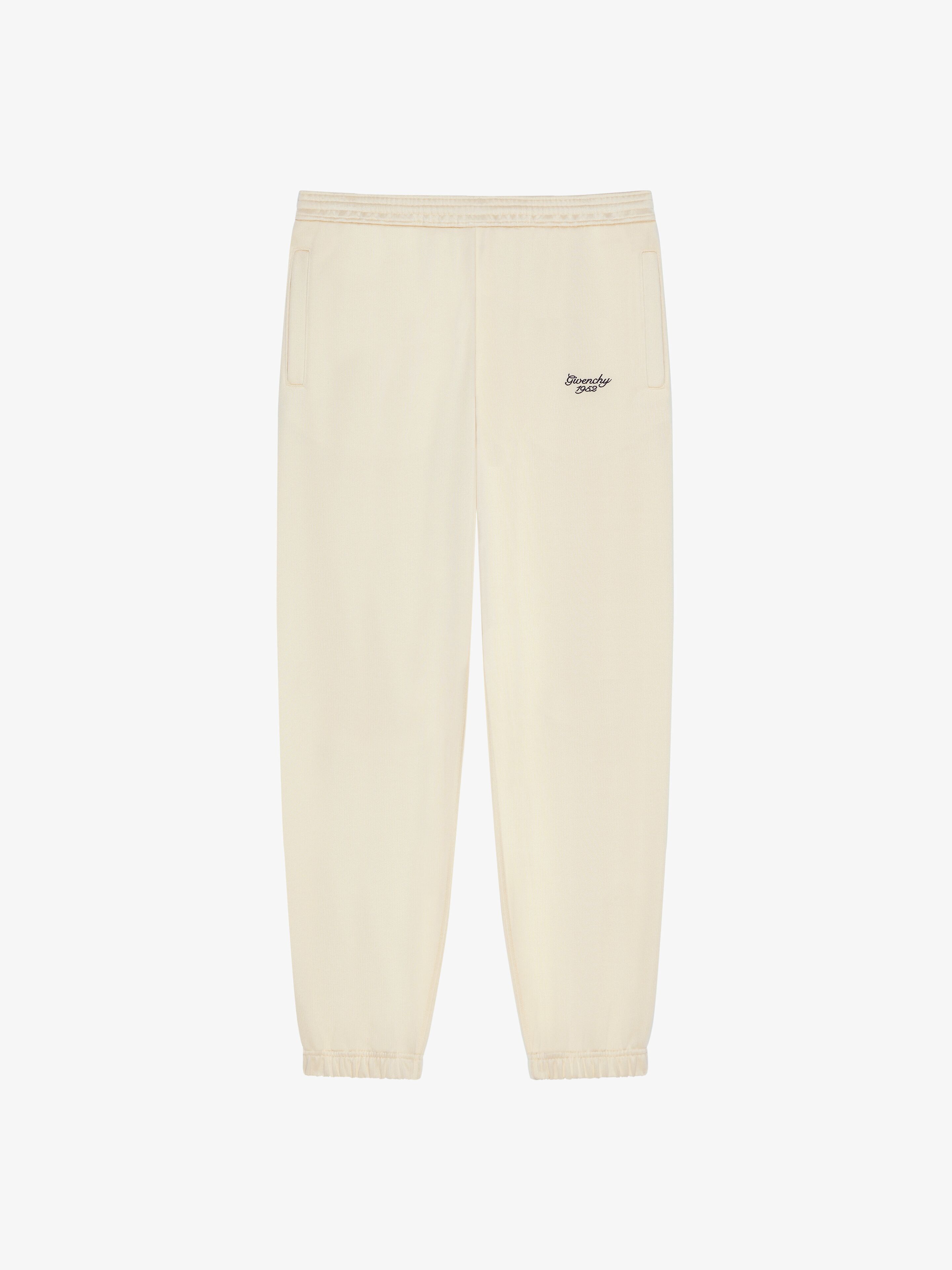 Shop Givenchy 1952 Jogger Pants In Fleece In White