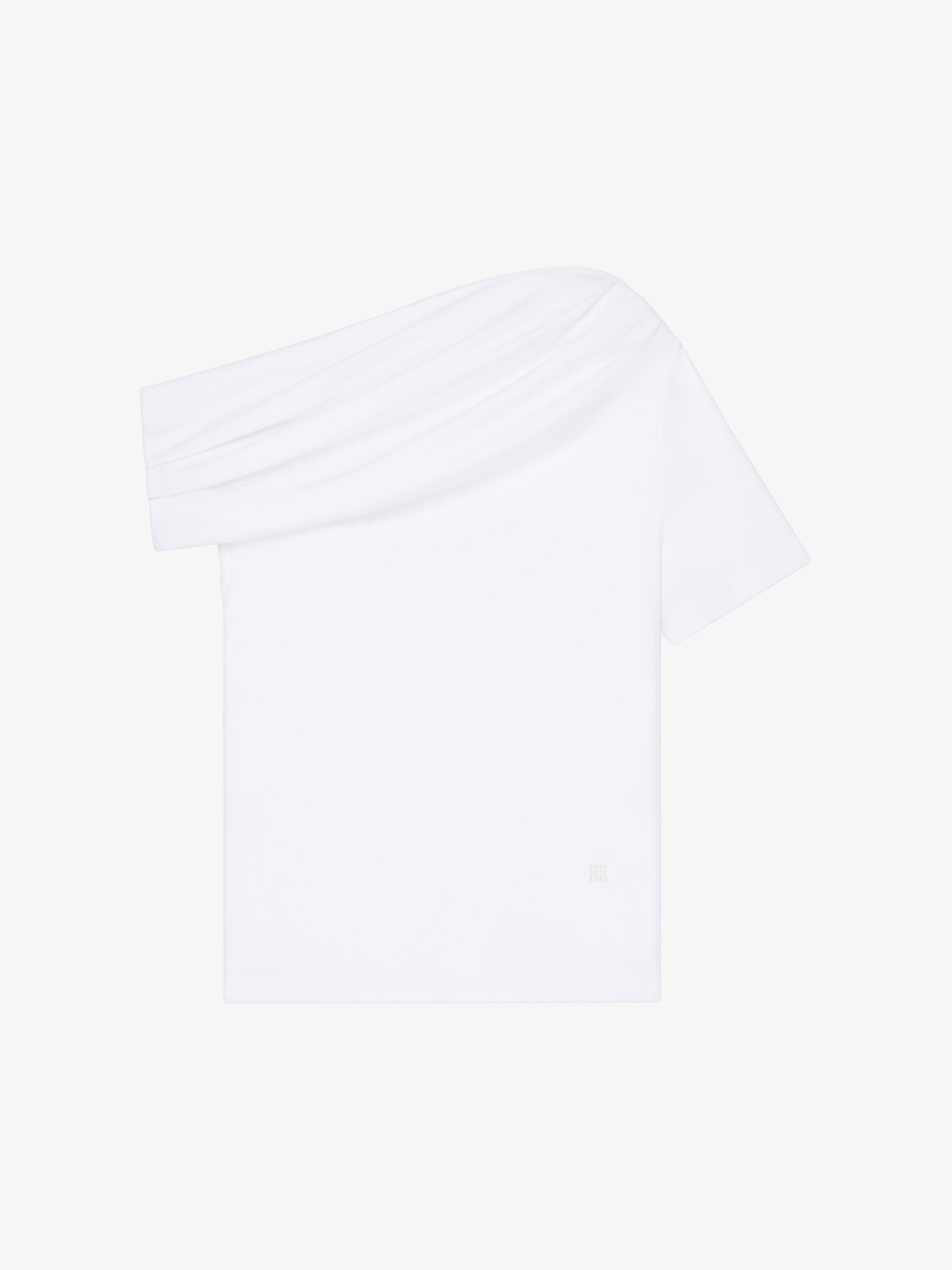 Shop Givenchy Asymmetric Draped T-shirt In Jersey In White