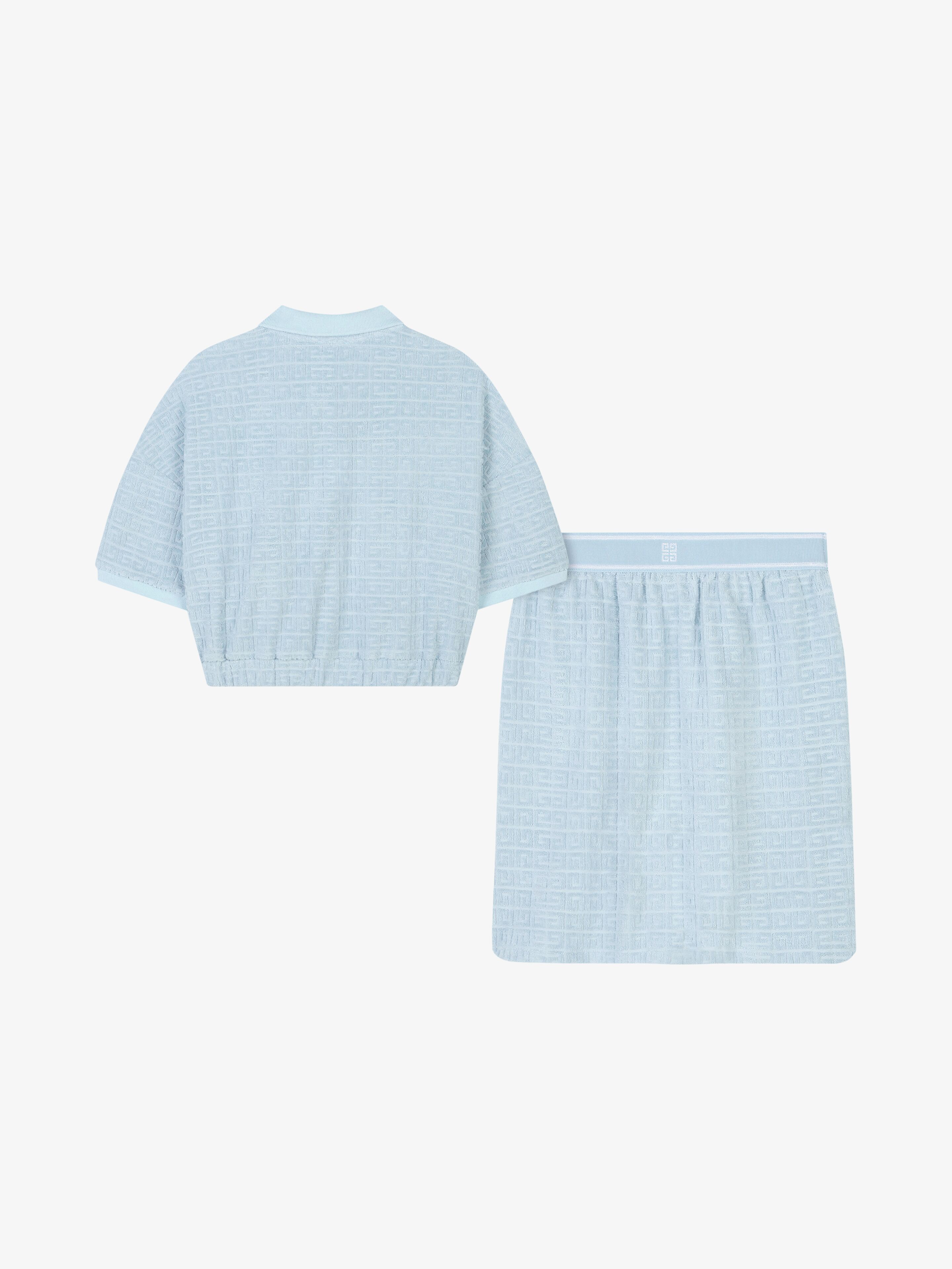 Polo and skirt set in 4G cotton towelling in - light blue