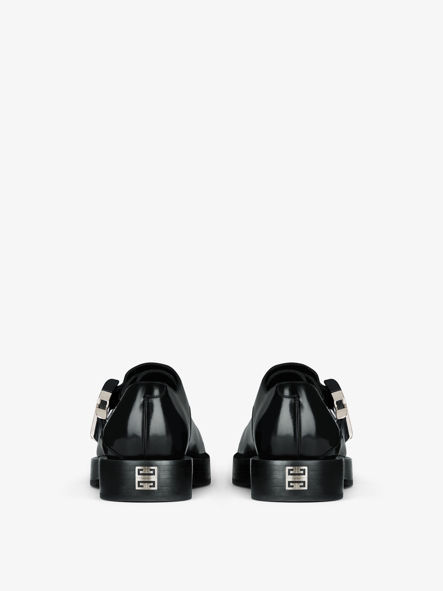 Squared derbies in leather with 4G buckle - black | Givenchy US