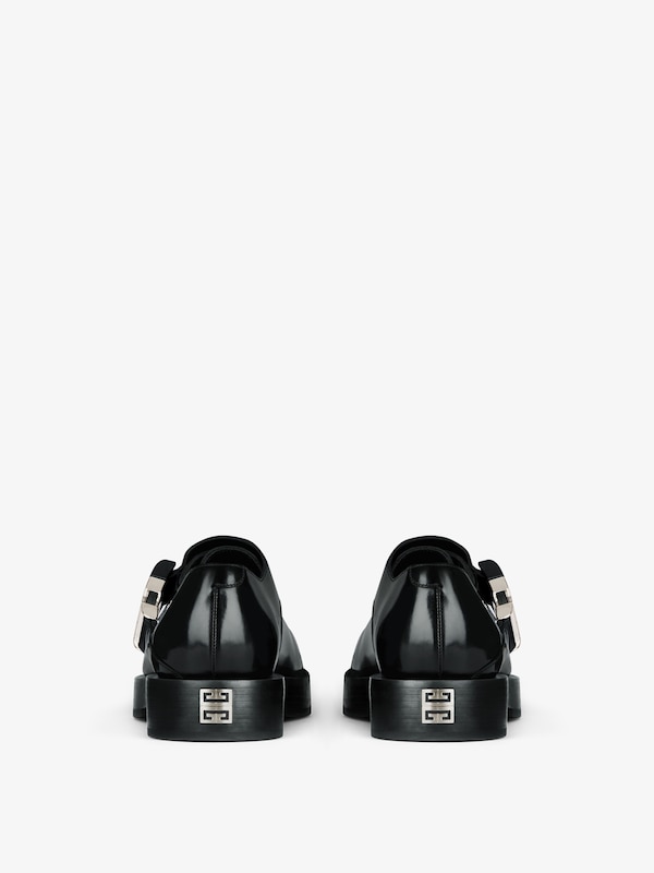 Squared derbies in leather with 4G buckle - black | Givenchy US