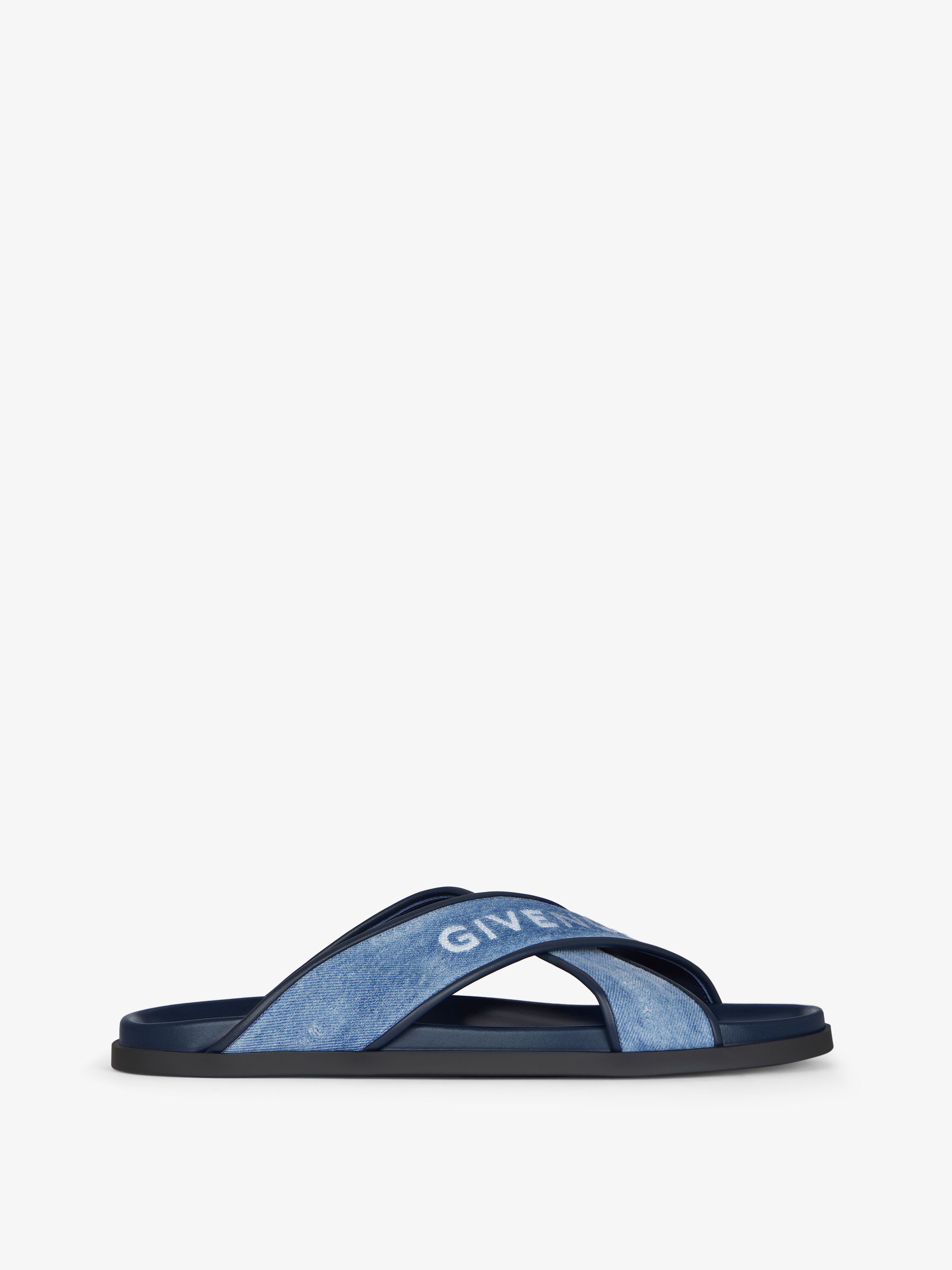 Givenchy - Sandales Plates G Plage En Denim - Bleu - pour Homme - Taille : 41