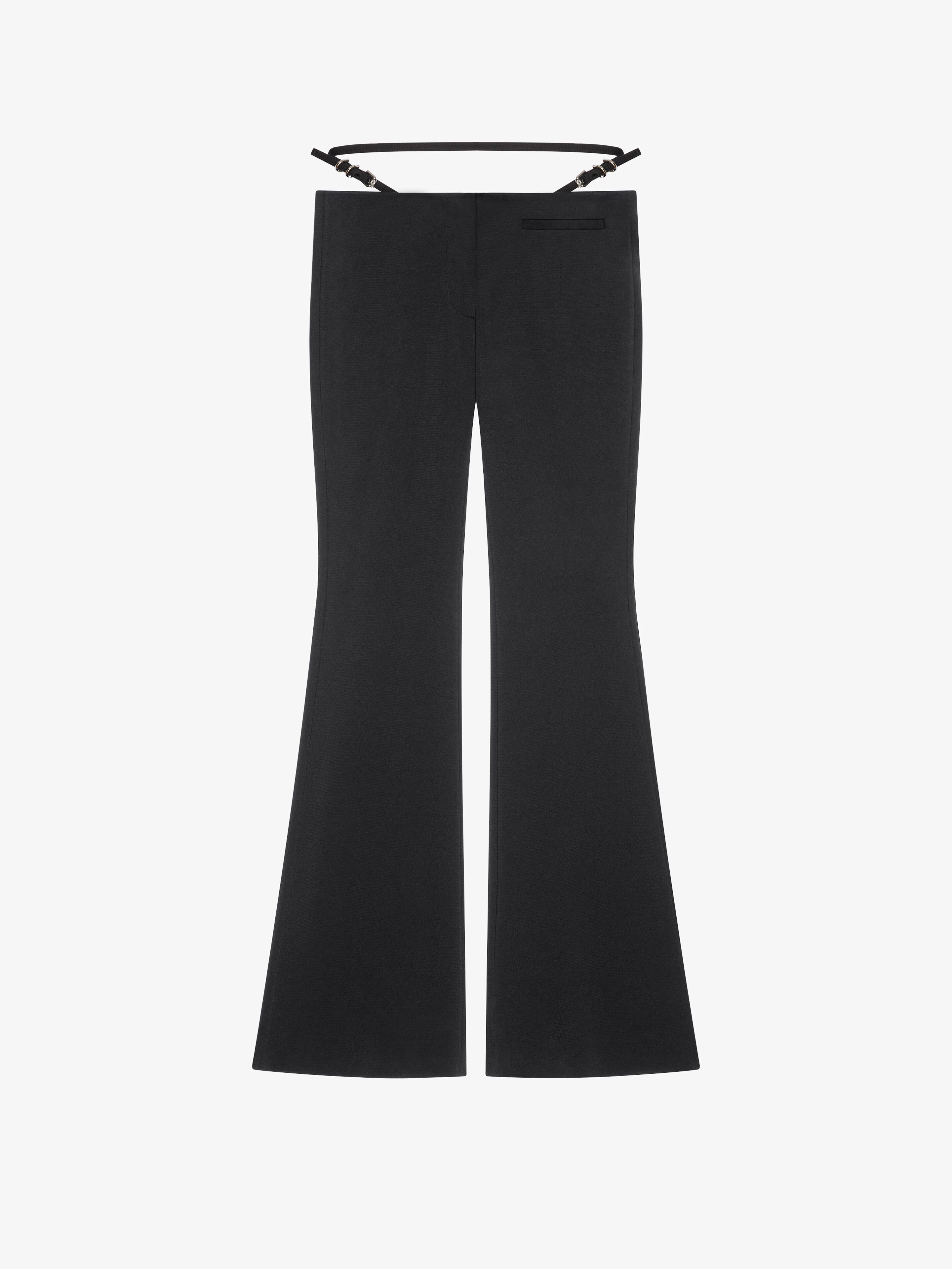 Shop Givenchy Voyou Flare Tailored Pants In Punto Milano In Black