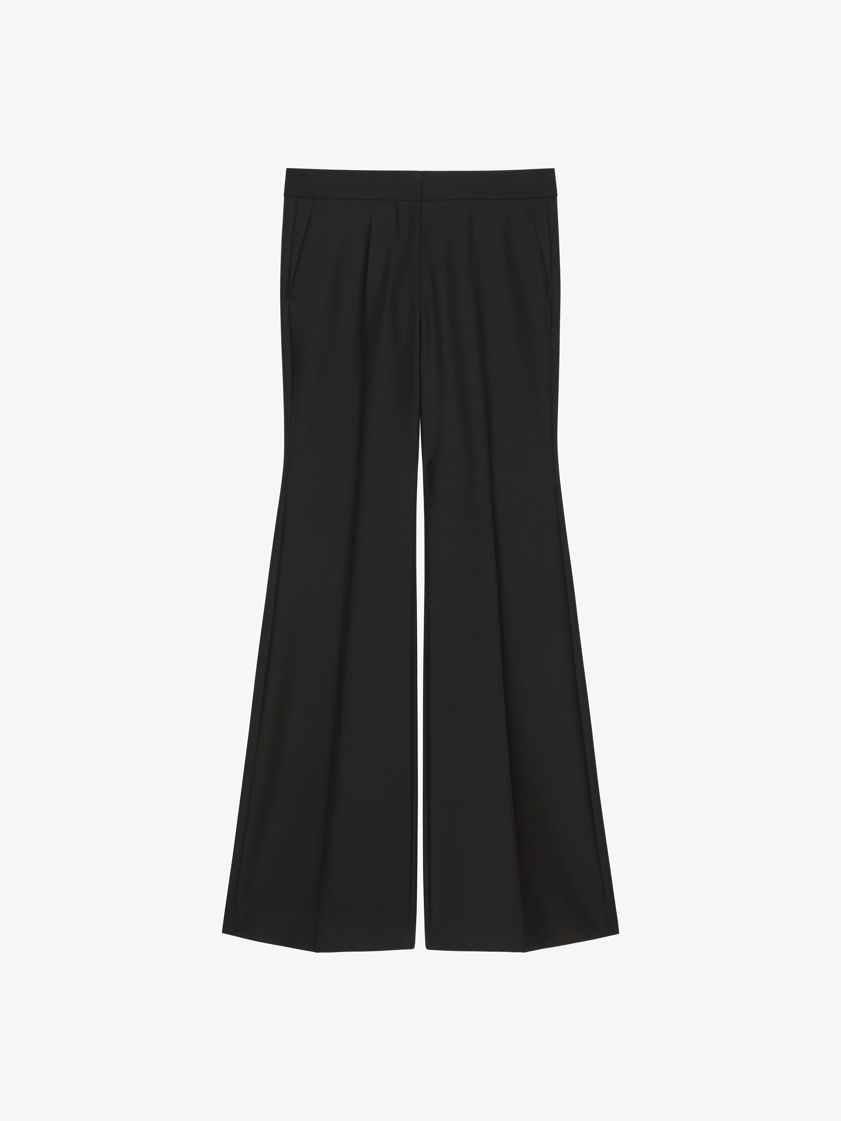 Shop Givenchy Flare Tailored Pants In Wool And Mohair In Black