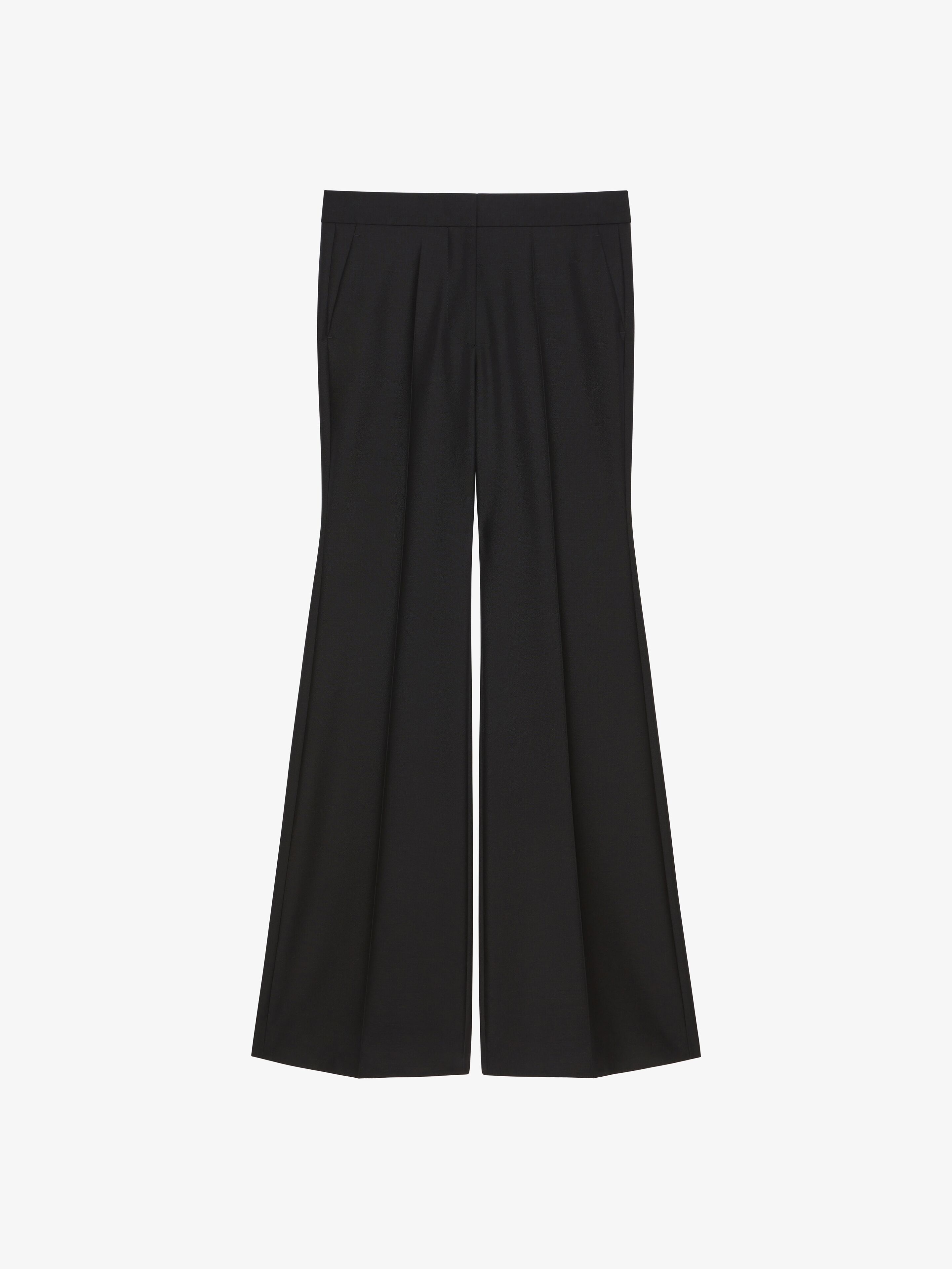 Givenchy - Pantalon De Costume Évasé En Laine Et Mohair - Noir - pour Femme - Taille : 34