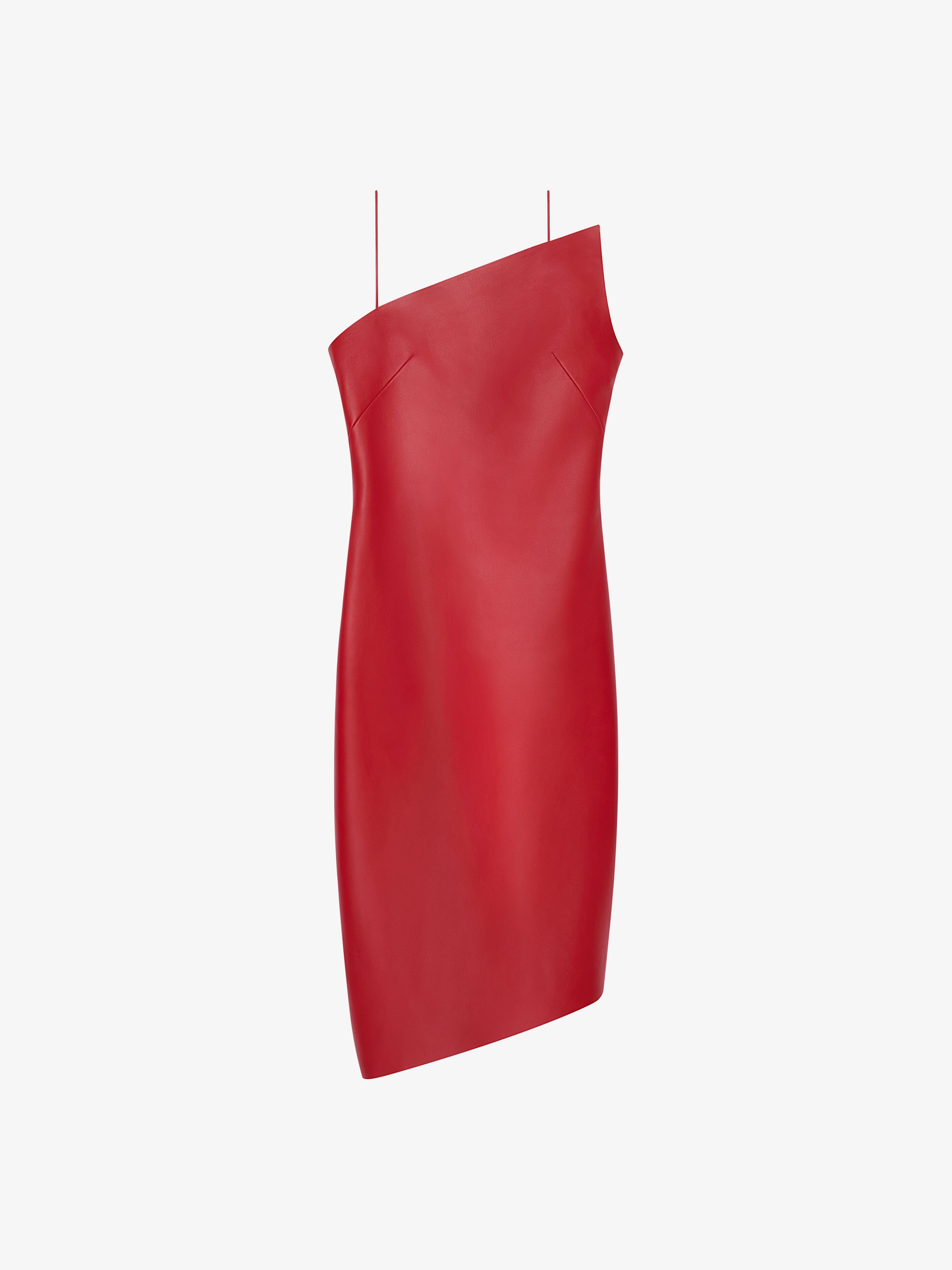 Givenchy - Robe Asymétrique En Cuir - Rouge - pour Femme - Taille : 38