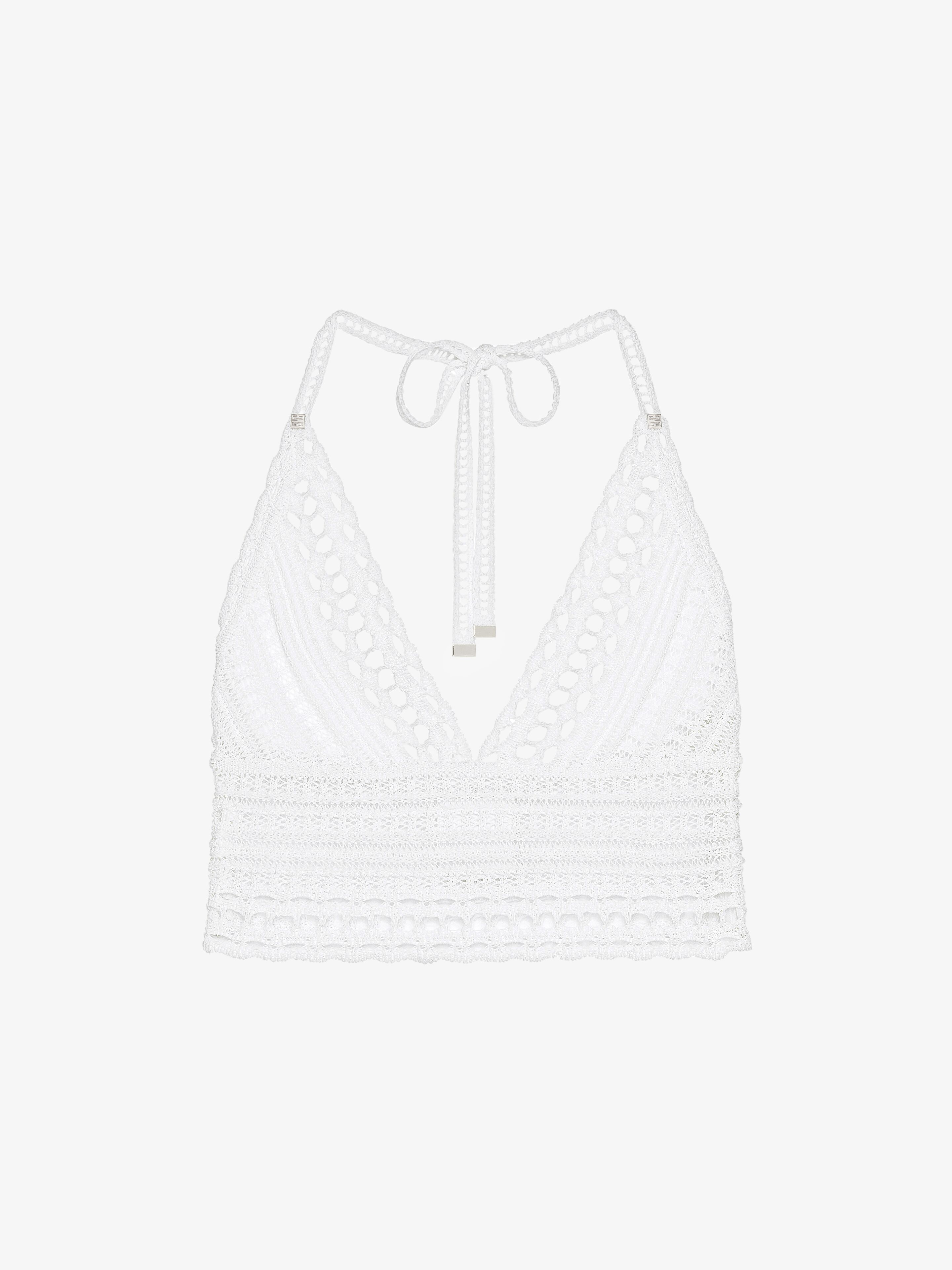 Shop Givenchy Top In Crochet With 4g Detail In White