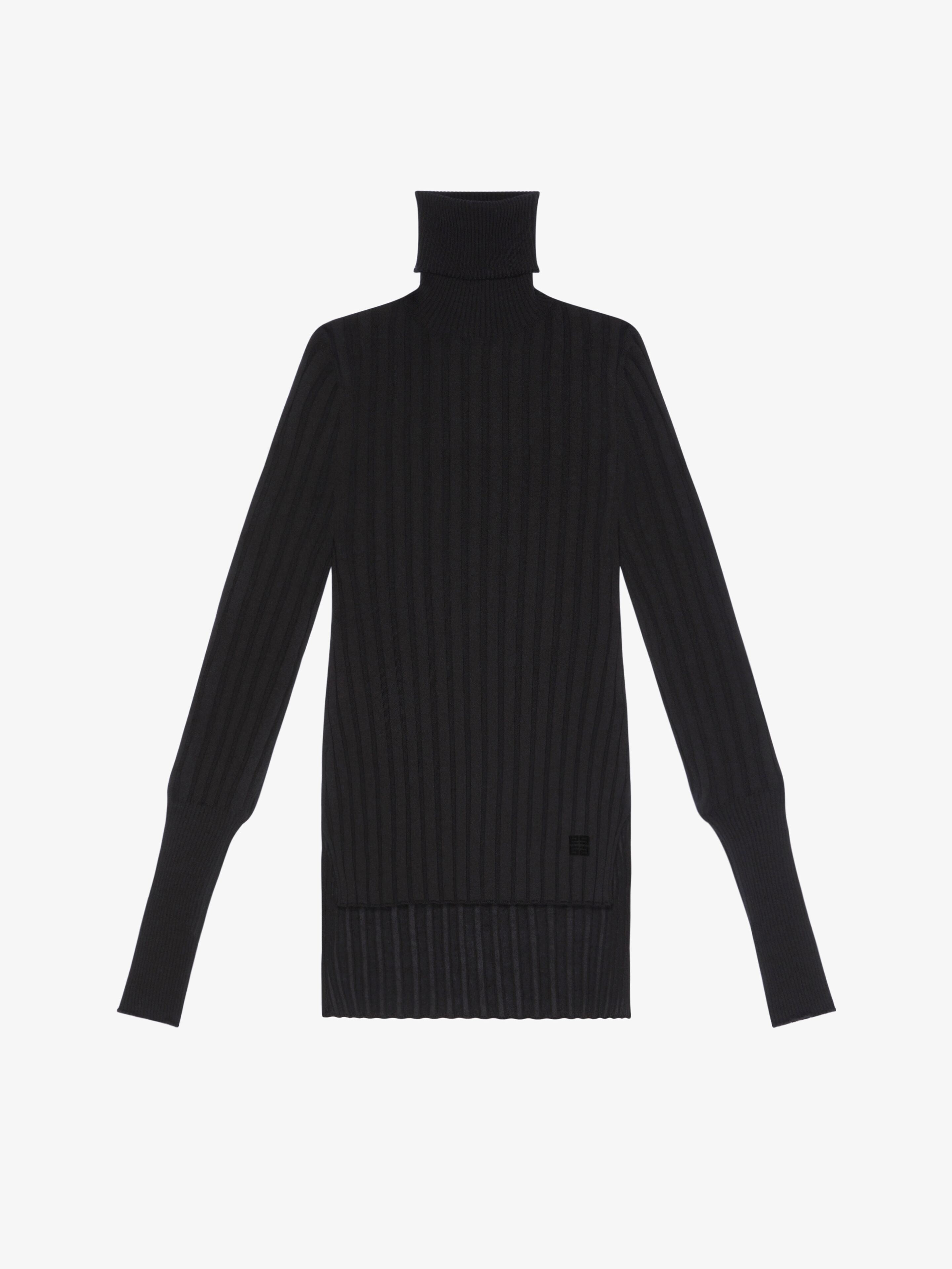 Shop Givenchy Asymmetrical Turtleneck Sweater In Cashmere In Black