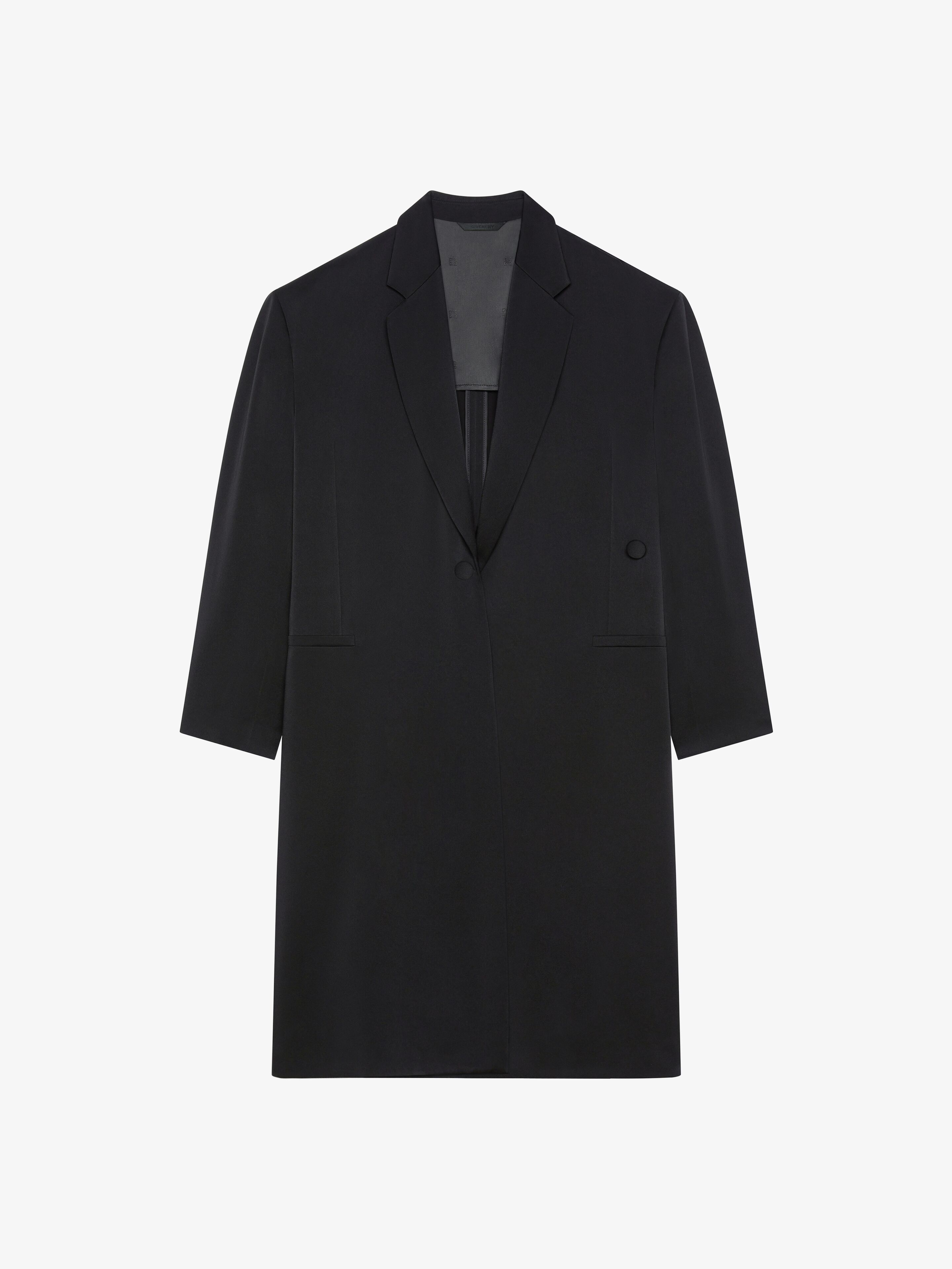 Givenchy - Manteau En Crêpe Et Satin - Noir - pour Femme - Taille : 36