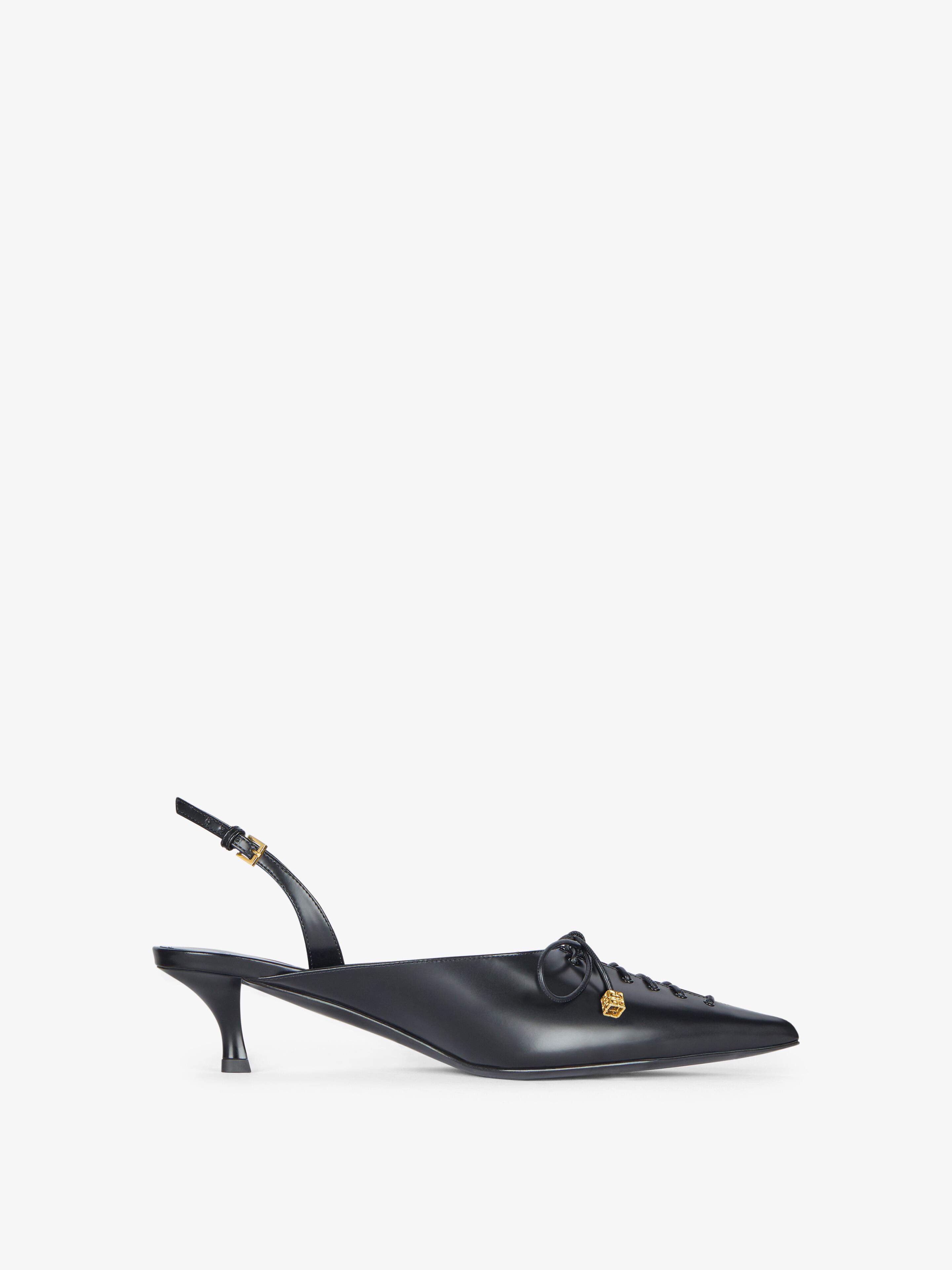 Givenchy Lace-up Slingbacks In Leather