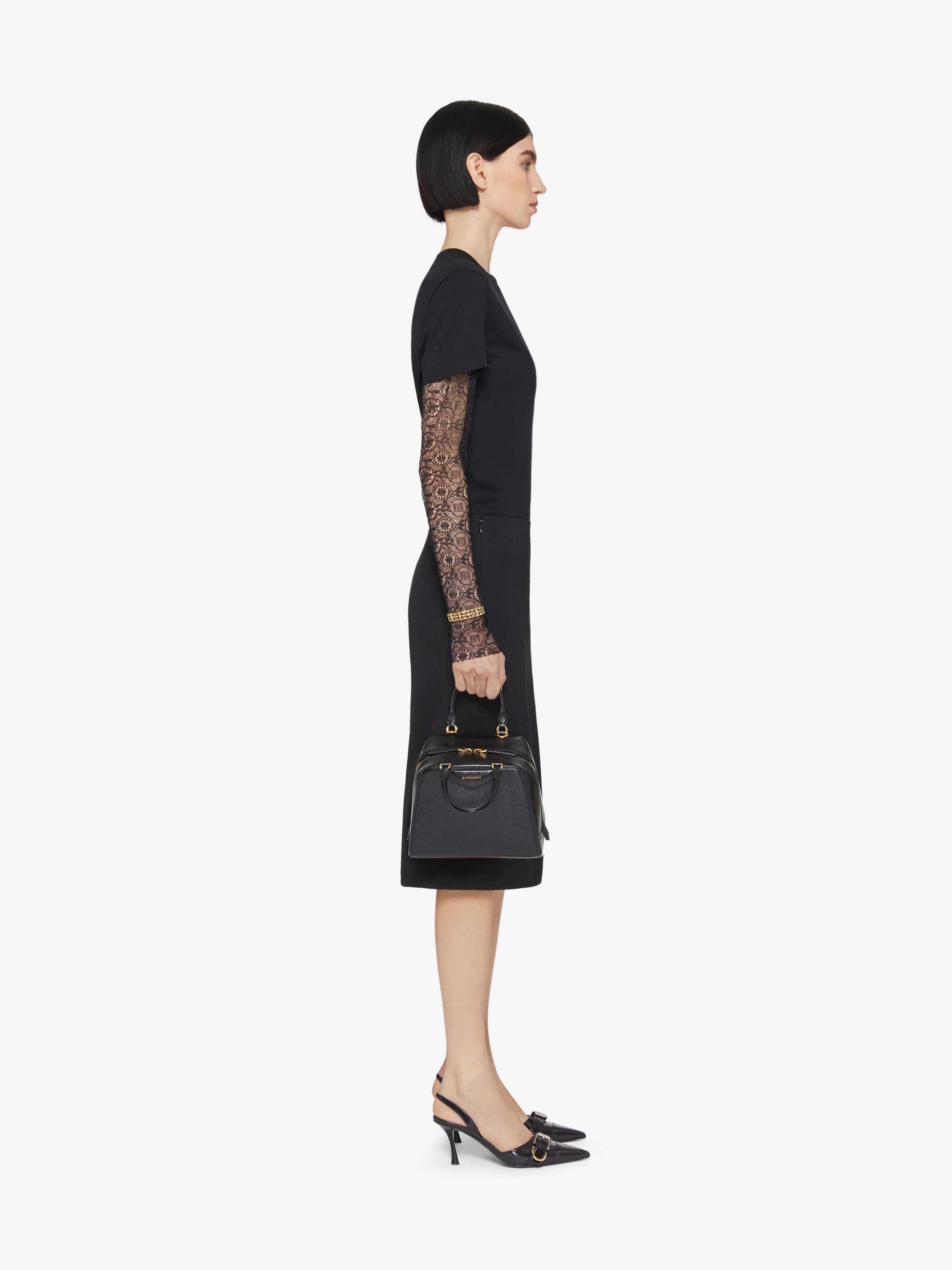 Overlapped slim fit t-shirt in cotton and lace | Givenchy CA
