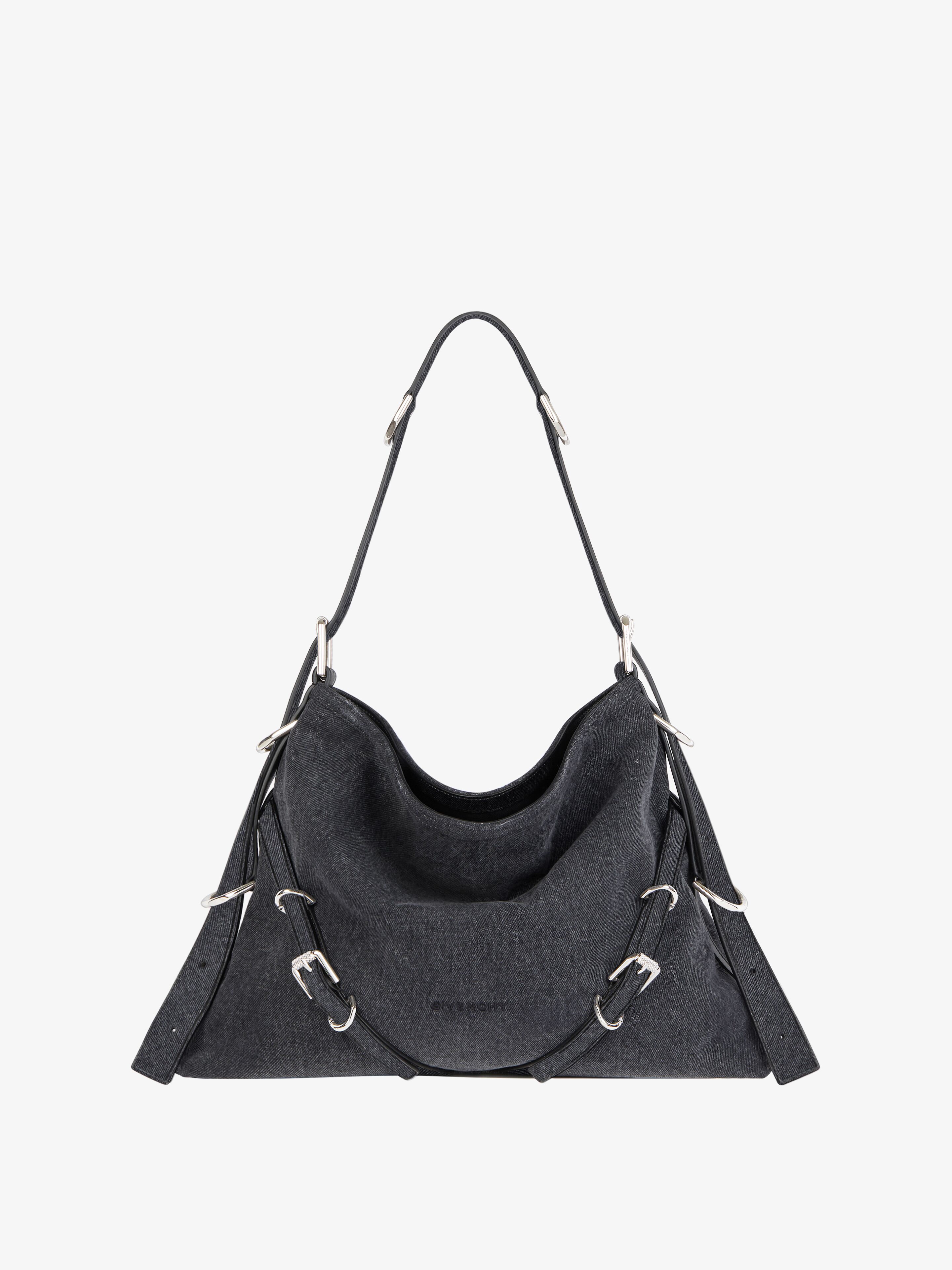 Shop Givenchy Medium Voyou Bag In Denim In Multicolor