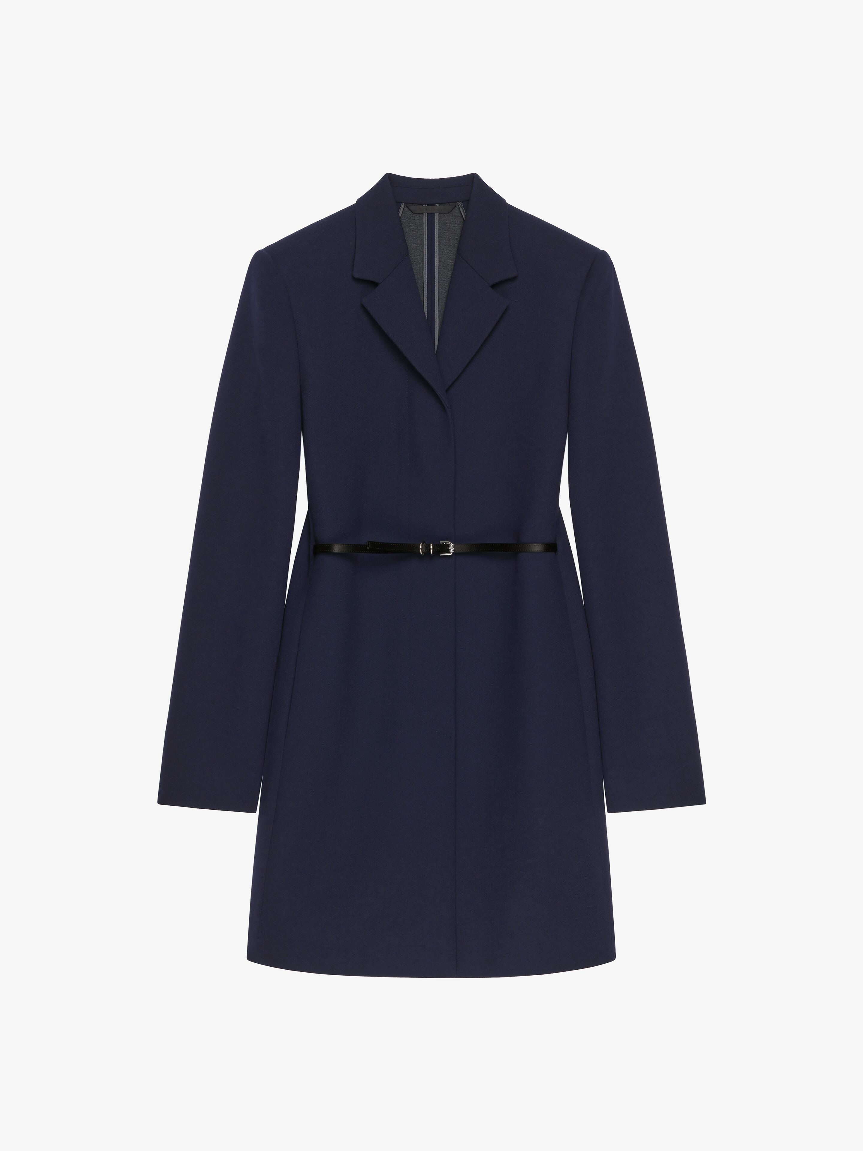 Givenchy Voyou Coat In Double Face Wool In Blue