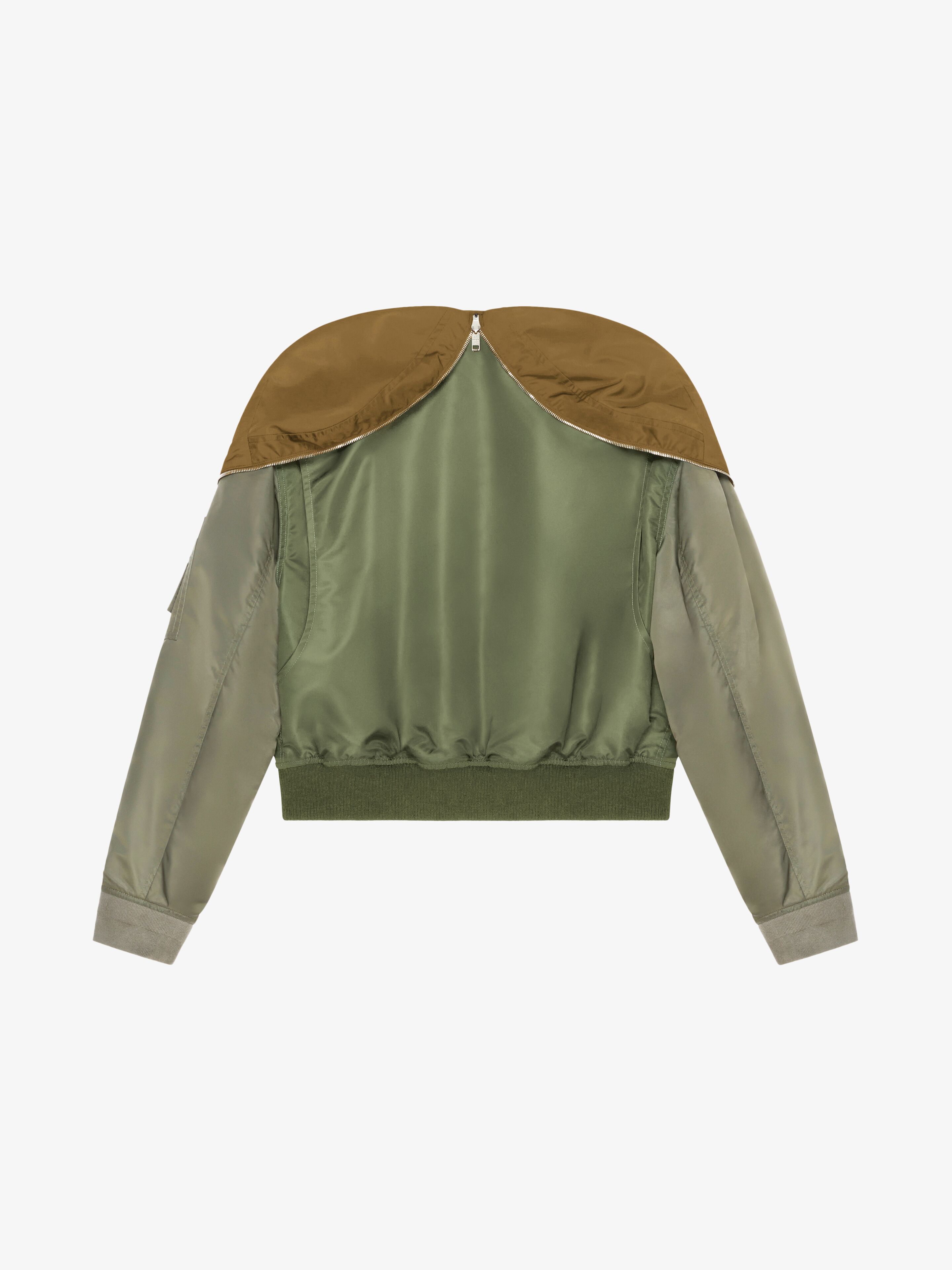 Hooded bomber jacket in - olive green | Givenchy ES