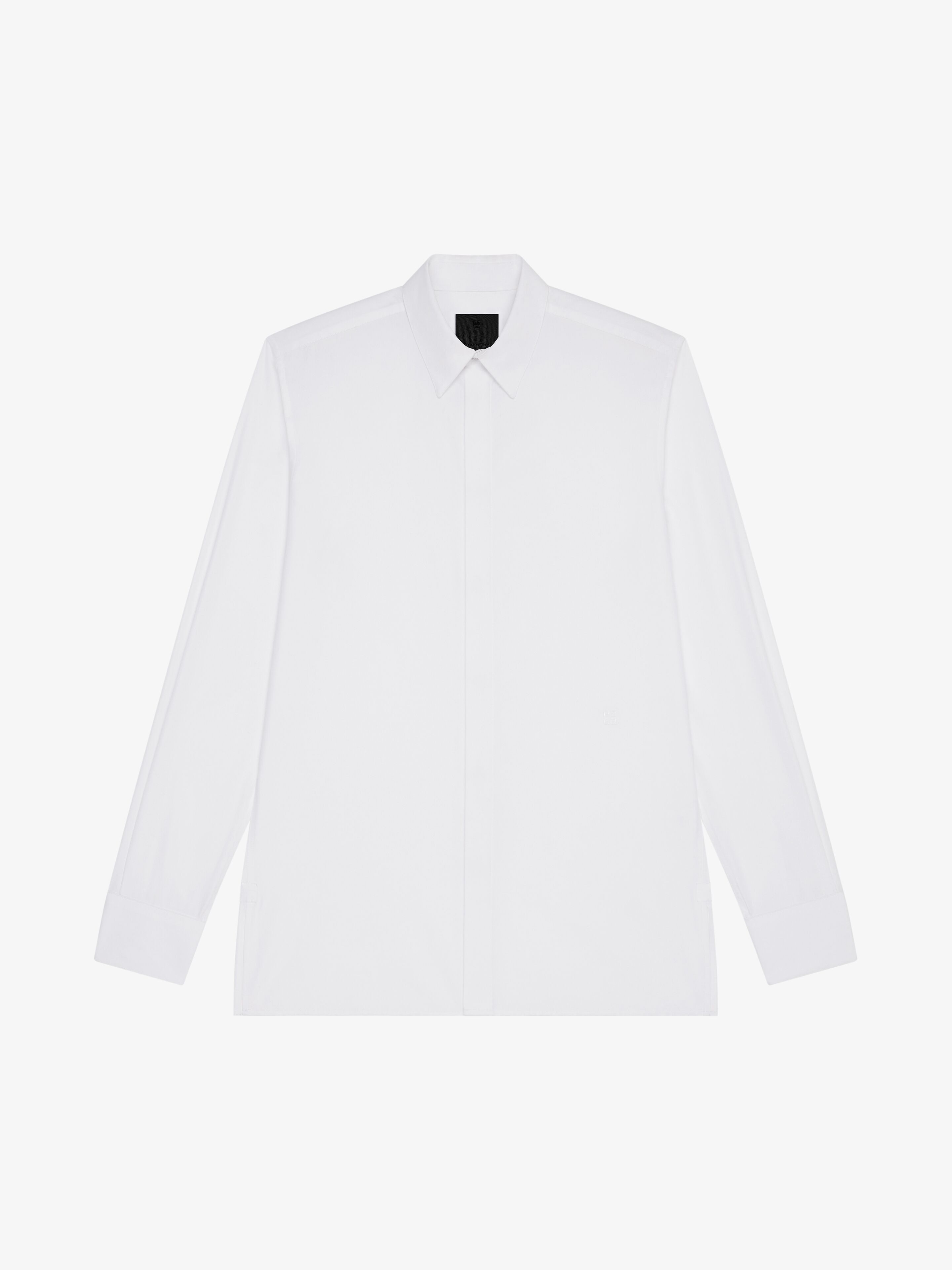 Shop Givenchy Shirt In 4g Embroidered Poplin In White