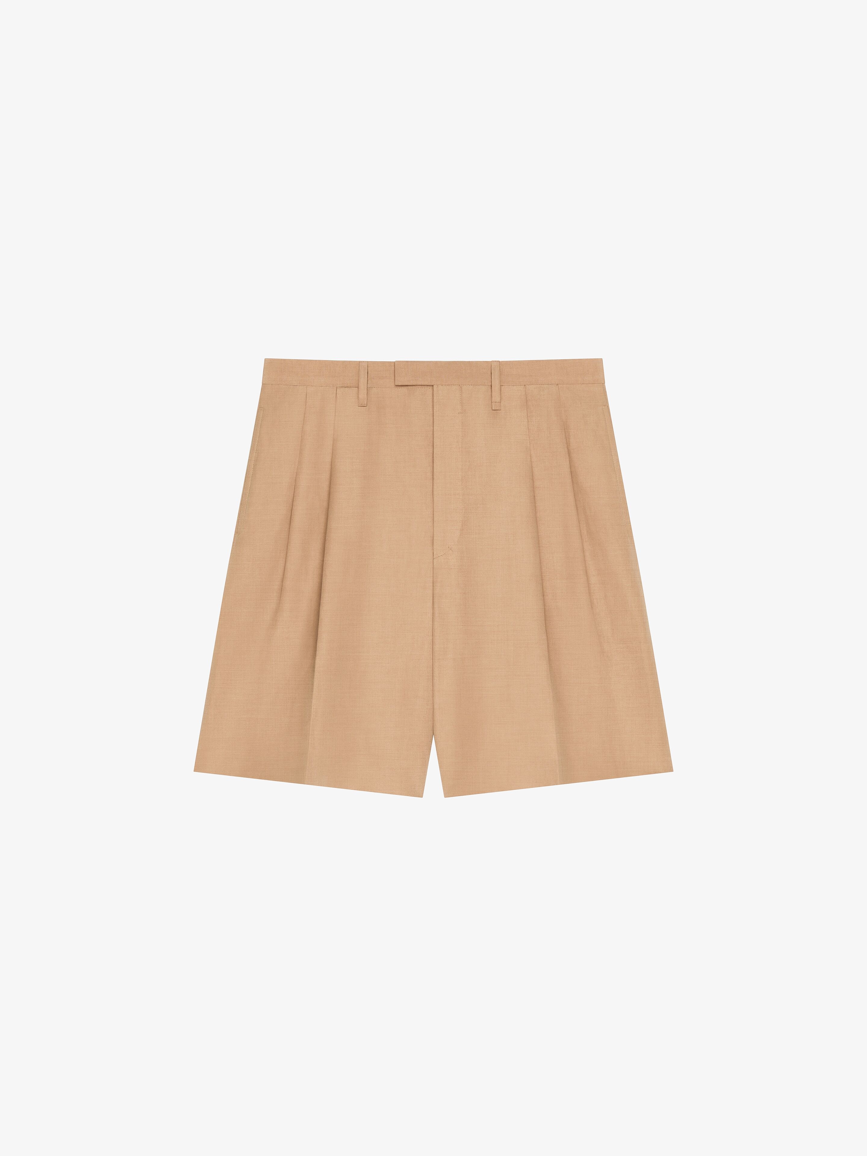 Shop Givenchy Bermuda Shorts In Linen In Brown