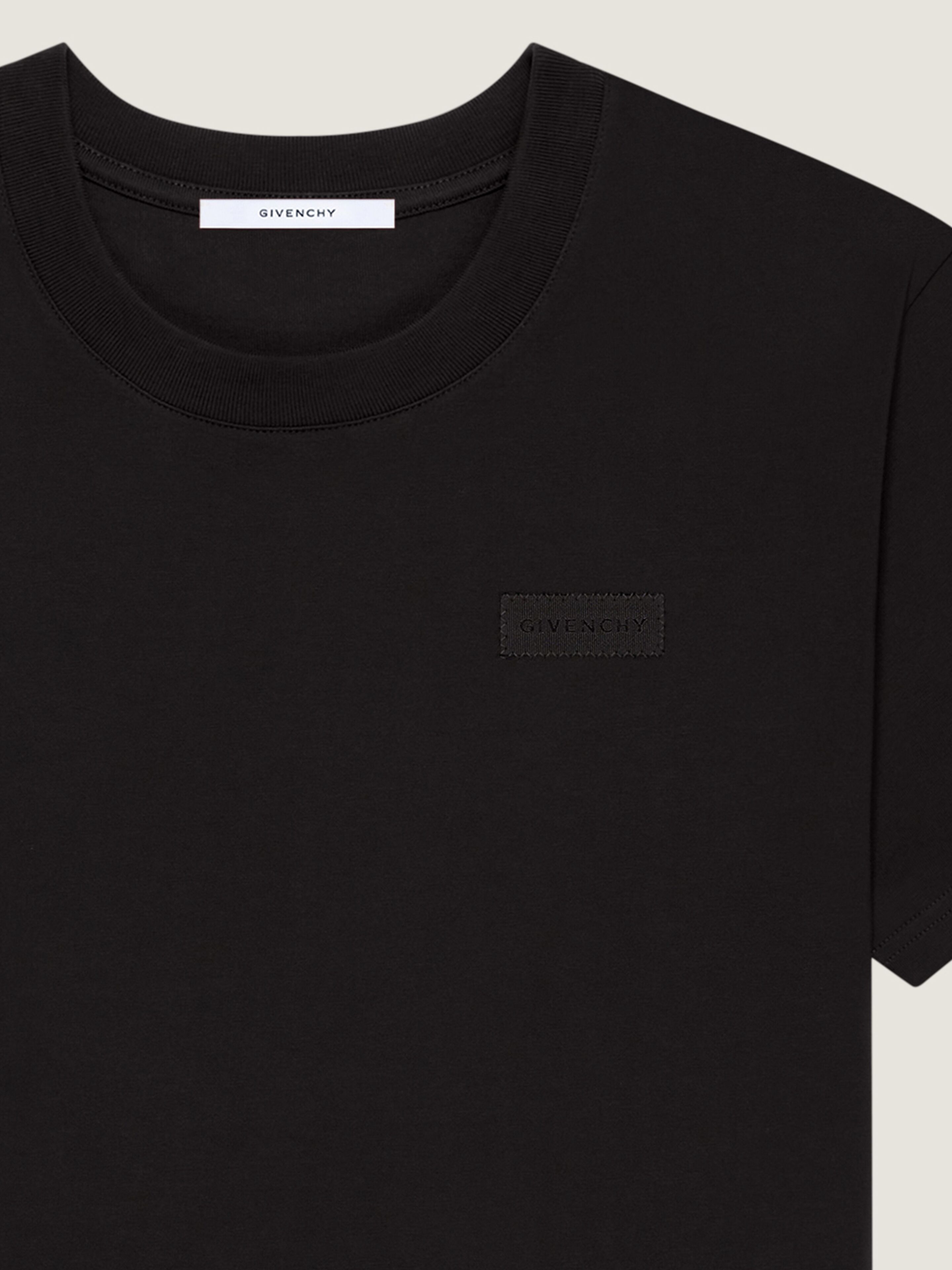 Tシャツ・カットソー GIVENCHY SS25 Black cotton t-shirt (BM71MH3YPX 001) T-shirt in cotton with GIVENCHY signature in - black