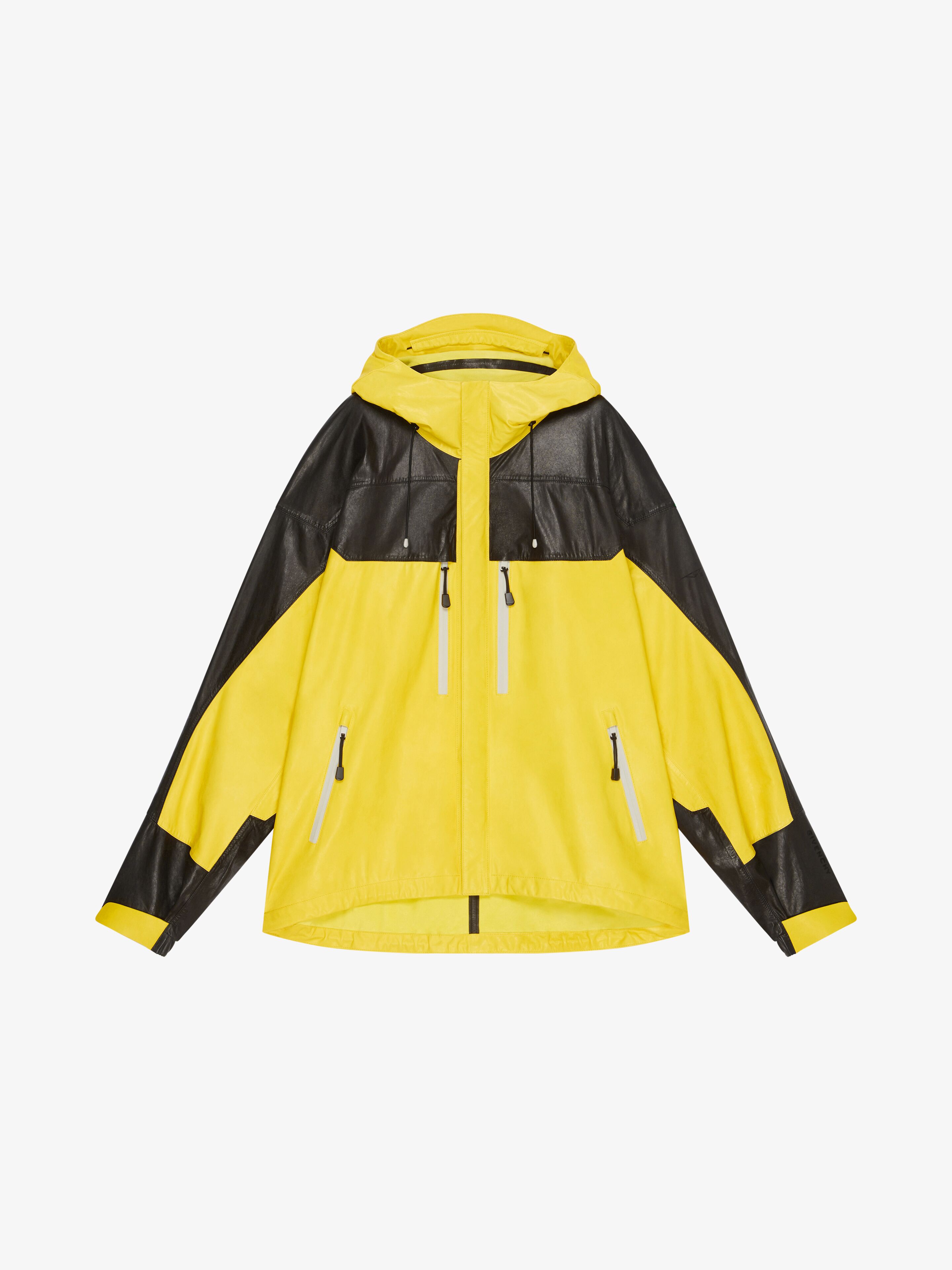 Shop Givenchy Technical Jacket In Leather In Noir/jaune