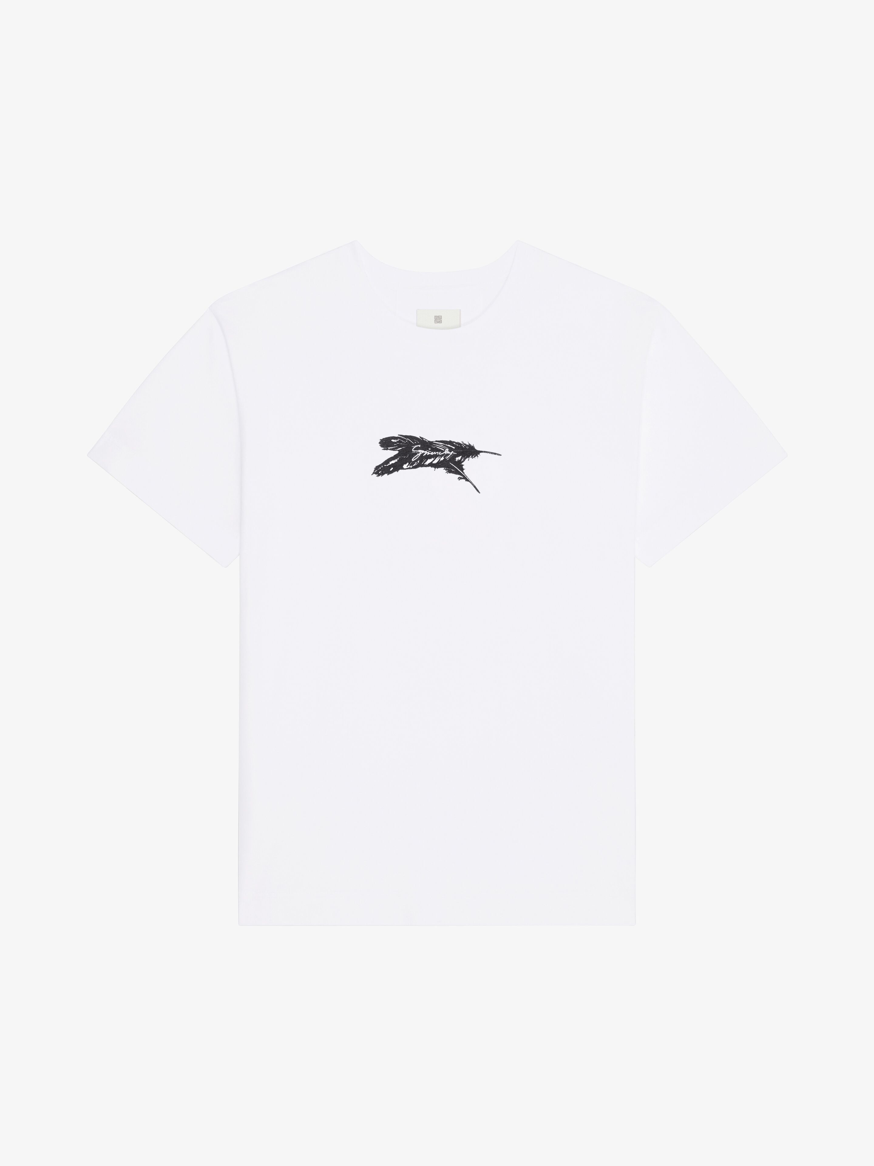 T-shirt En Coton Givenchy Feathers - Blanc - pour Homme - Taille : M