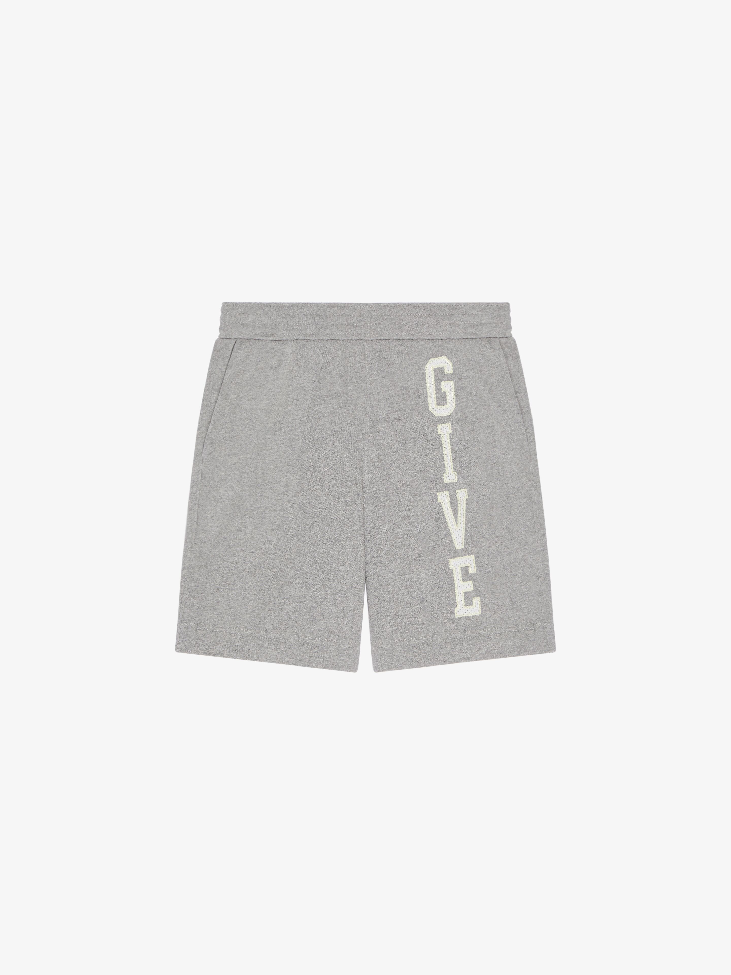 Shop Givenchy College Bermuda Shorts In Fleece In Light Grey Melange