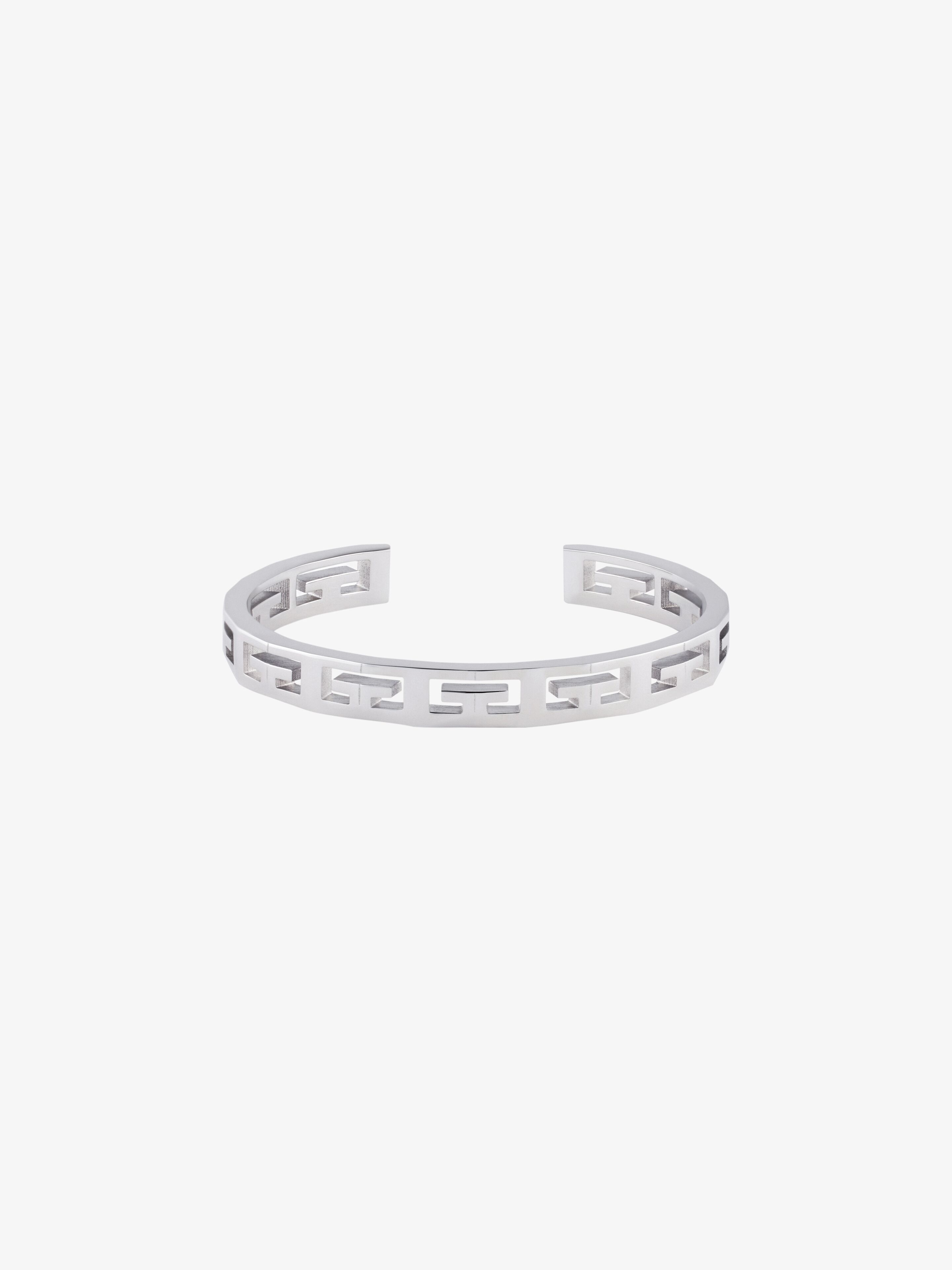 Shop Givenchy 2g Open Cuff In Metal In Silver