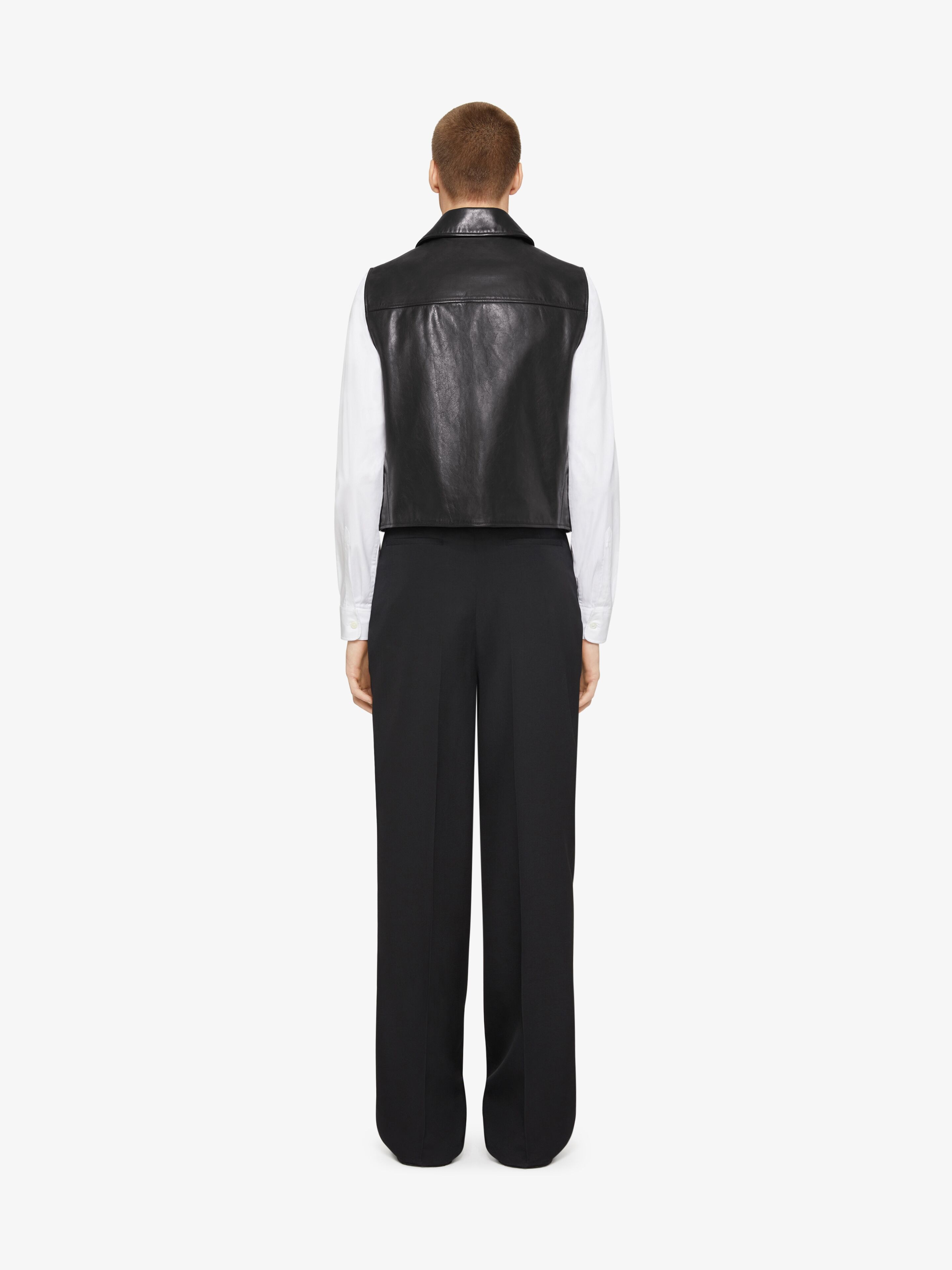 Waistcoat in leather in - black | Givenchy US