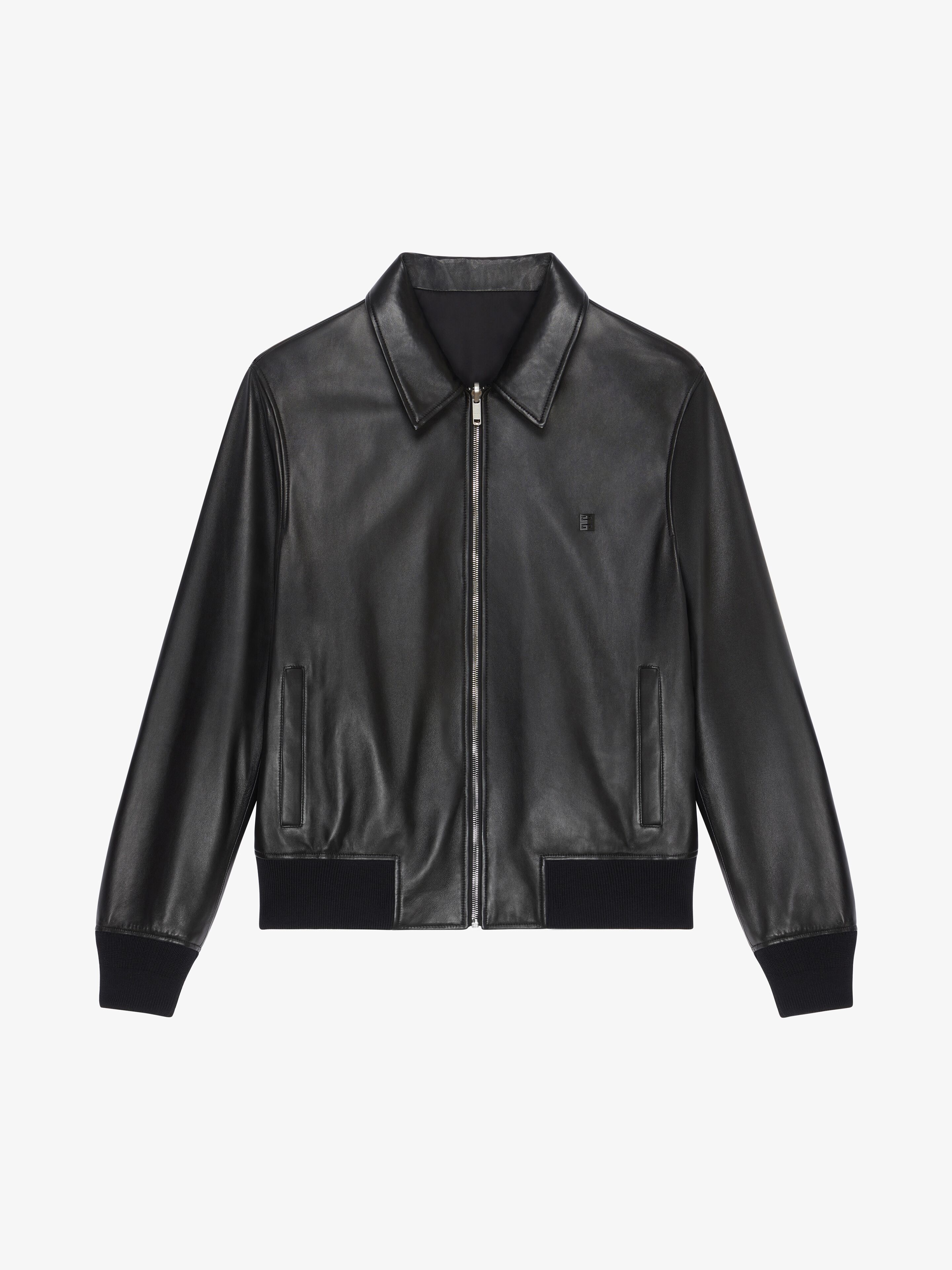 Shop Givenchy Reversible Bomber Jacket In Leather In Black