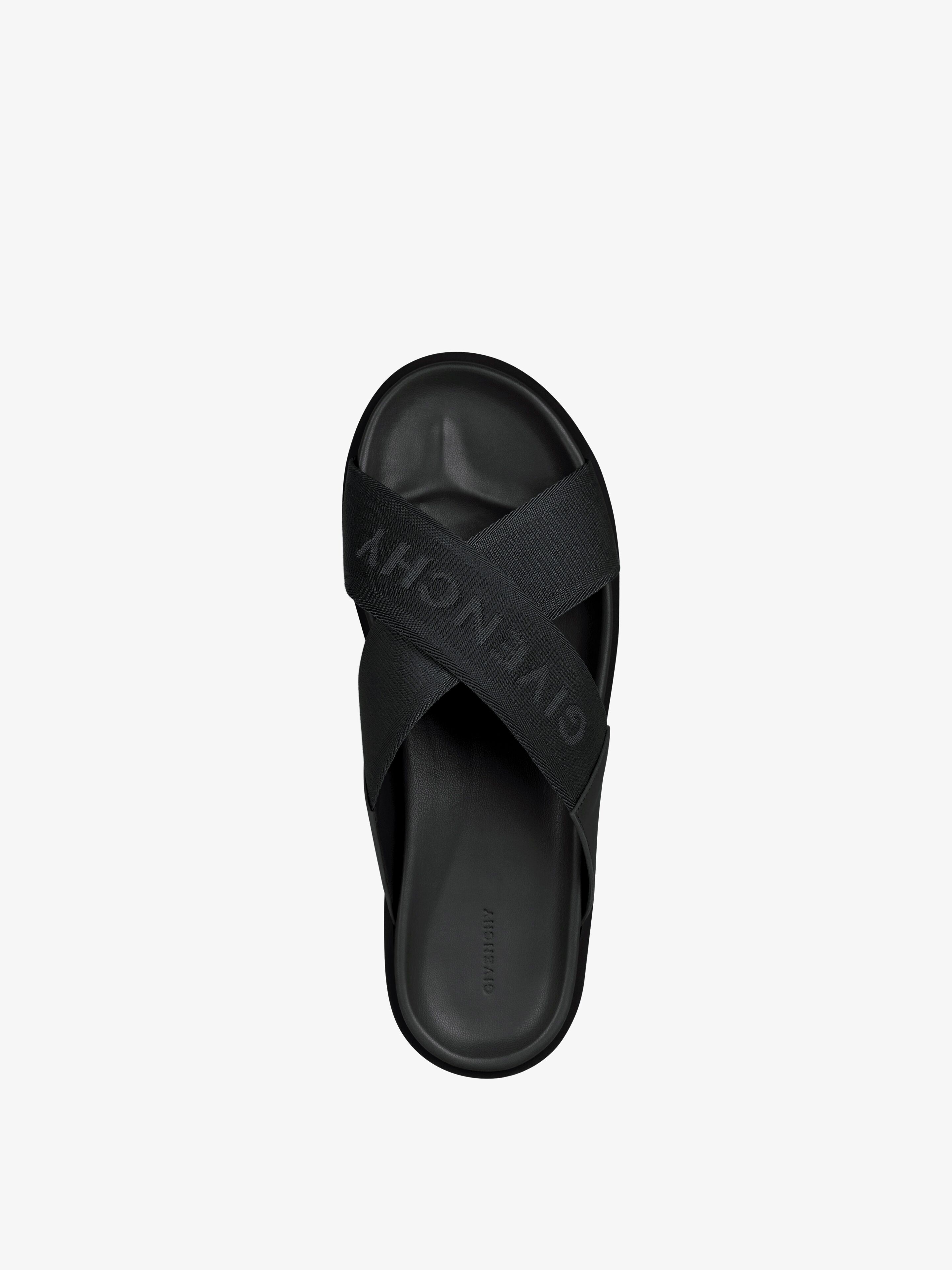 Givenchy G Plage Sandals With Crossed Straps In Webbing Black Men 44