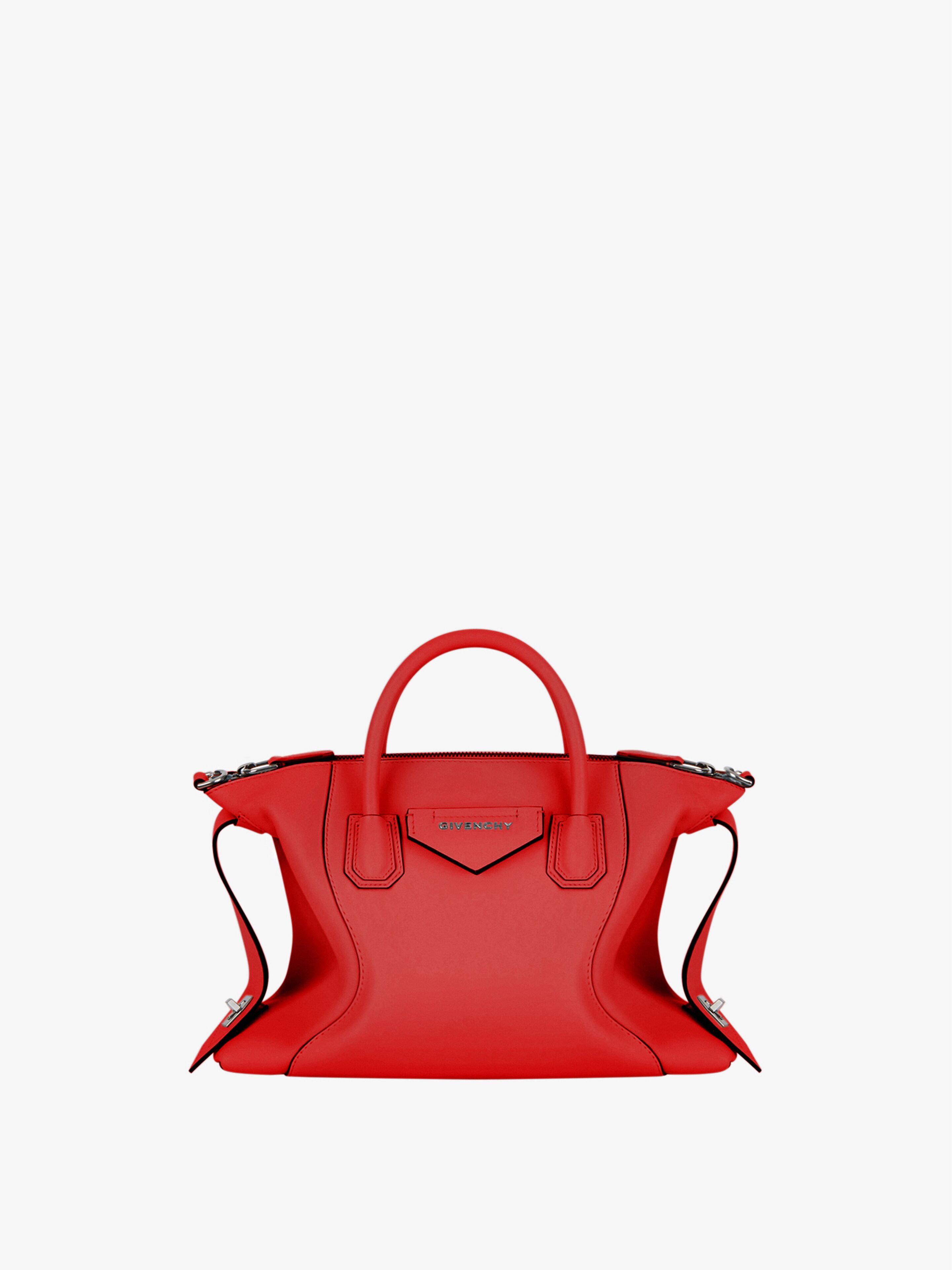 Small Antigona Soft bag in smooth leather in - light red