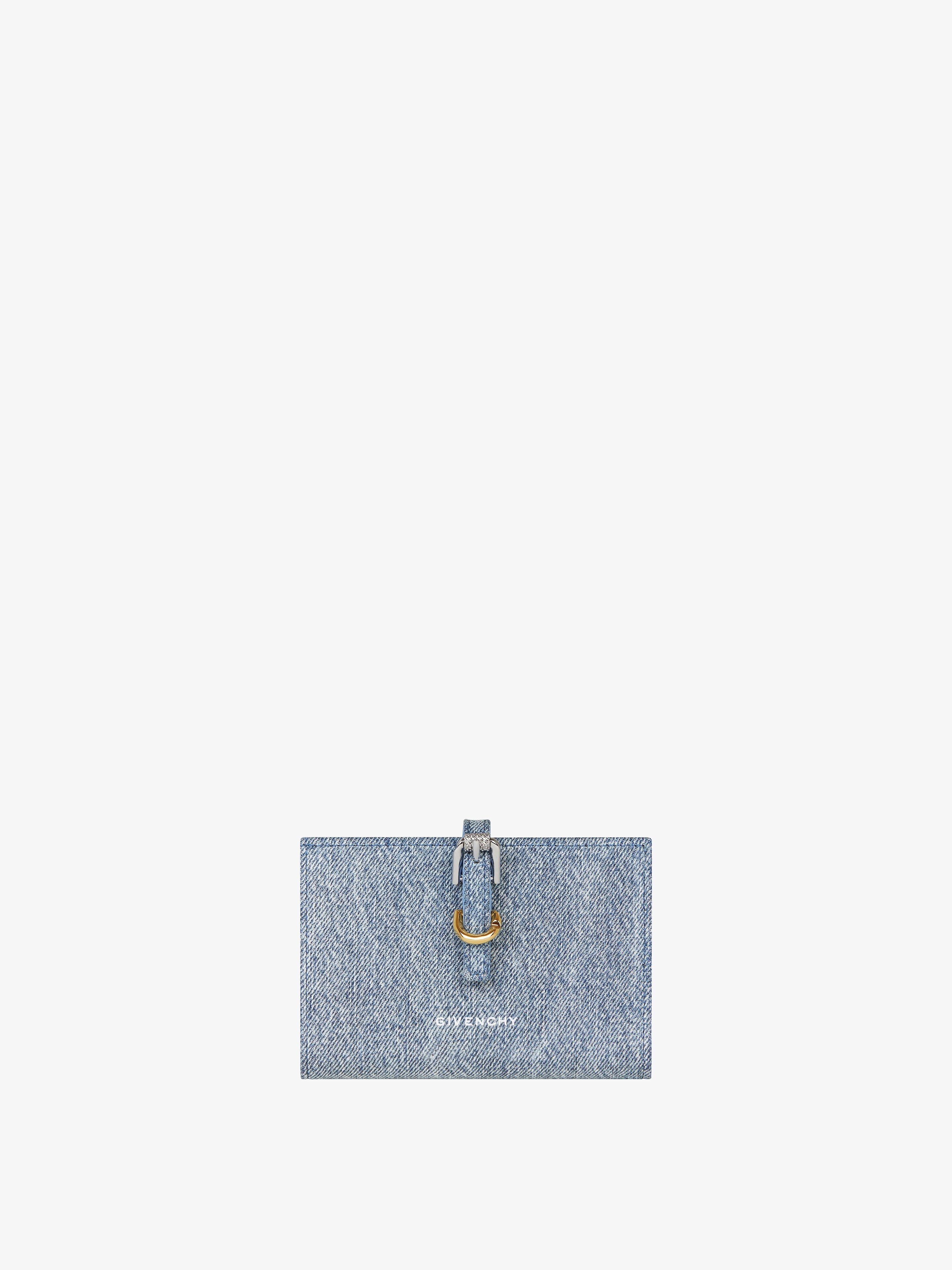 Shop Givenchy Voyou Wallet In Denim In Multicolor